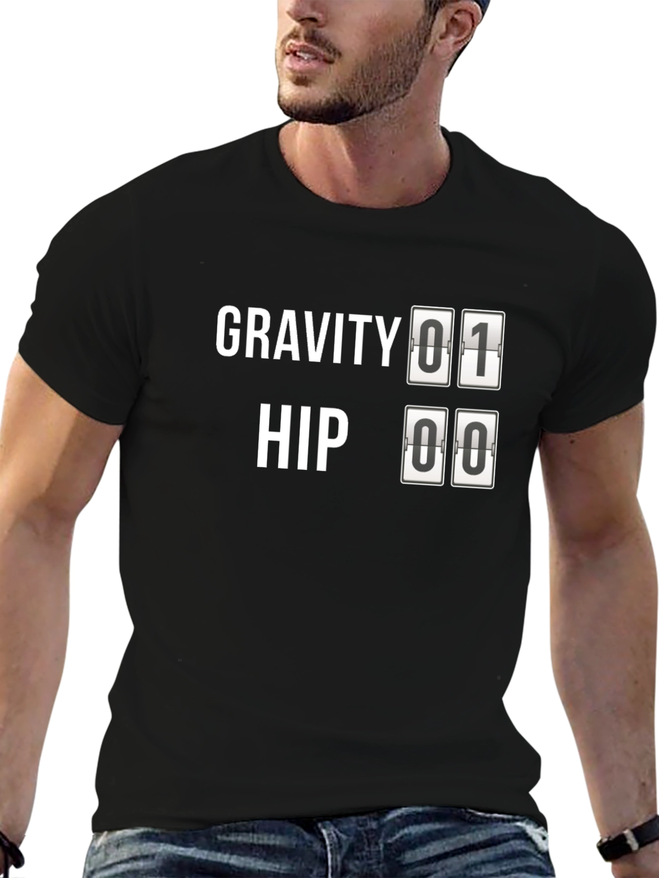 Gravity Hip T-Shirt - Mens Black Novelty Tee