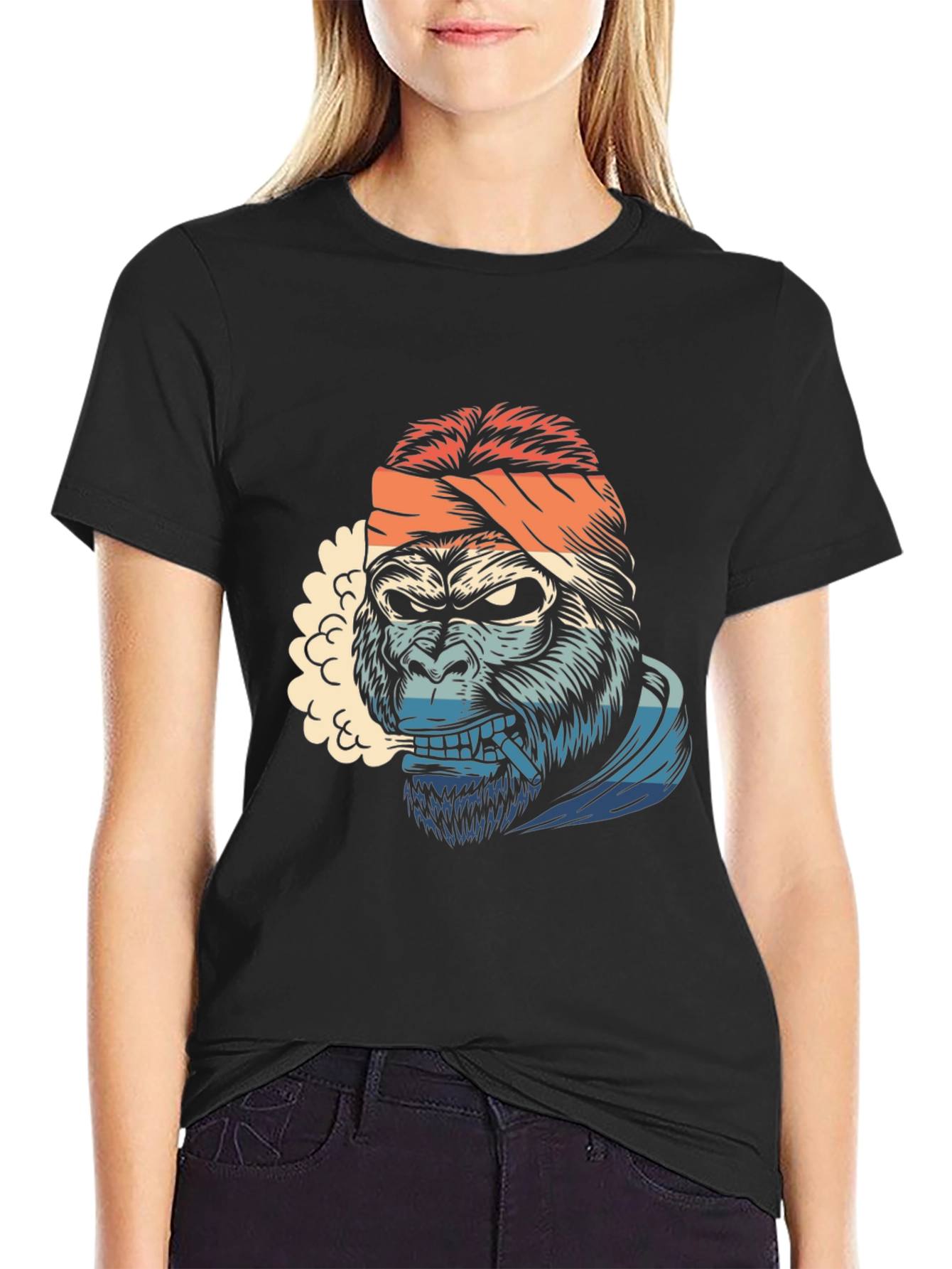 Cool Gorilla Bandana Graphic T-Shirt