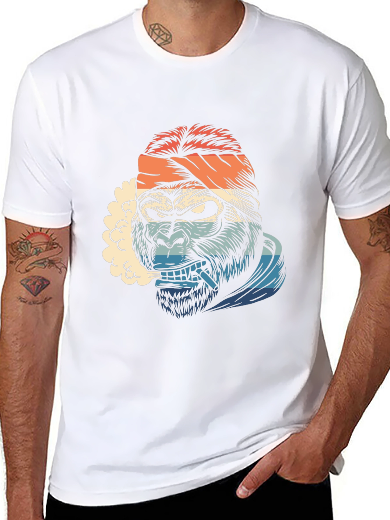 Cool Gorilla Bandana Graphic T-Shirt