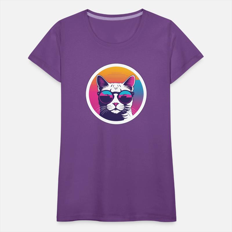 Synthwave Cool Cat with Glasses 1