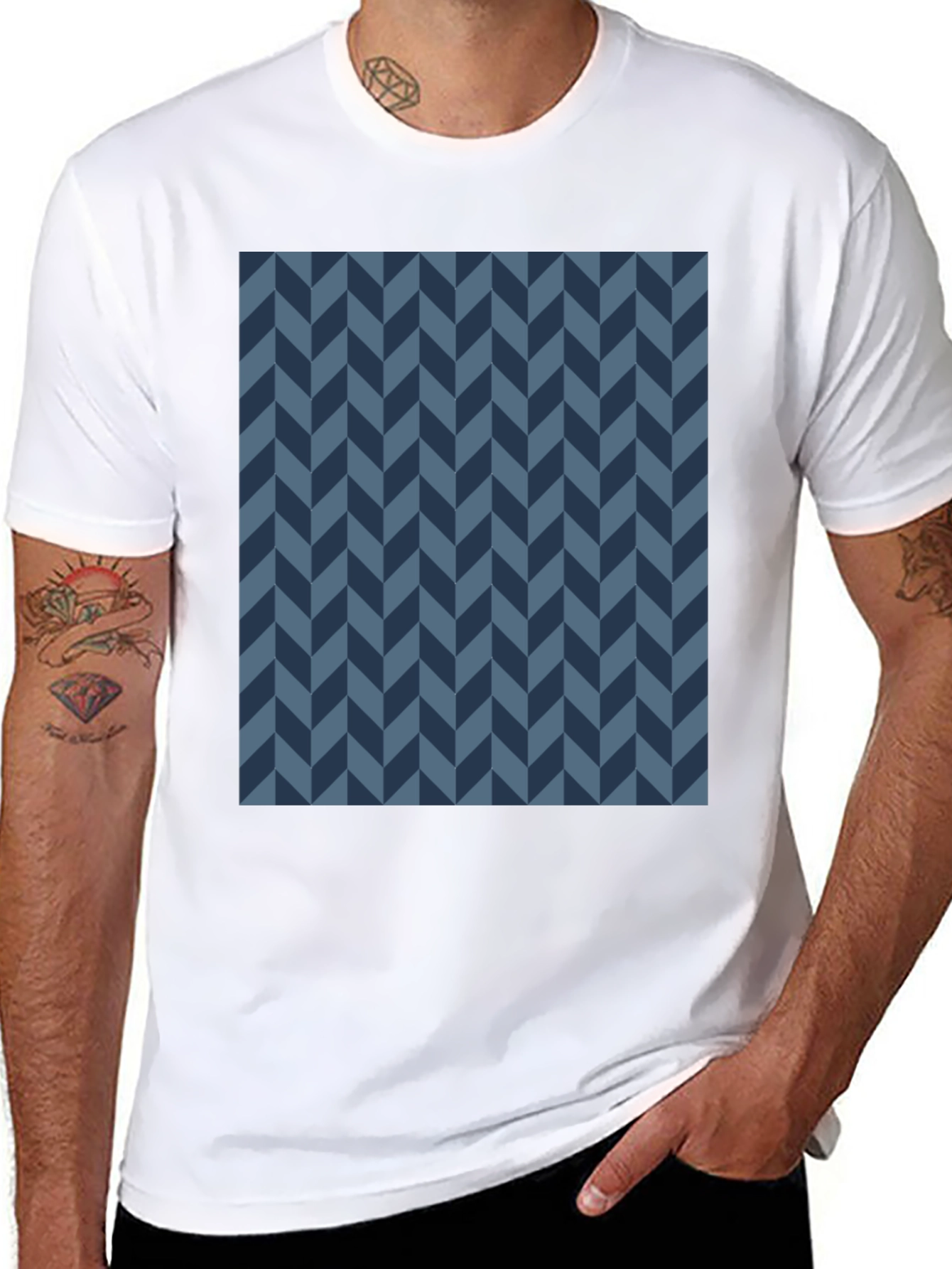 Modern Herringbone Tee - Black