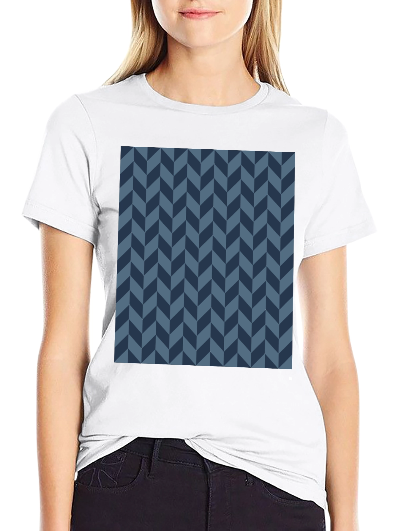 Modern Herringbone Tee - Black