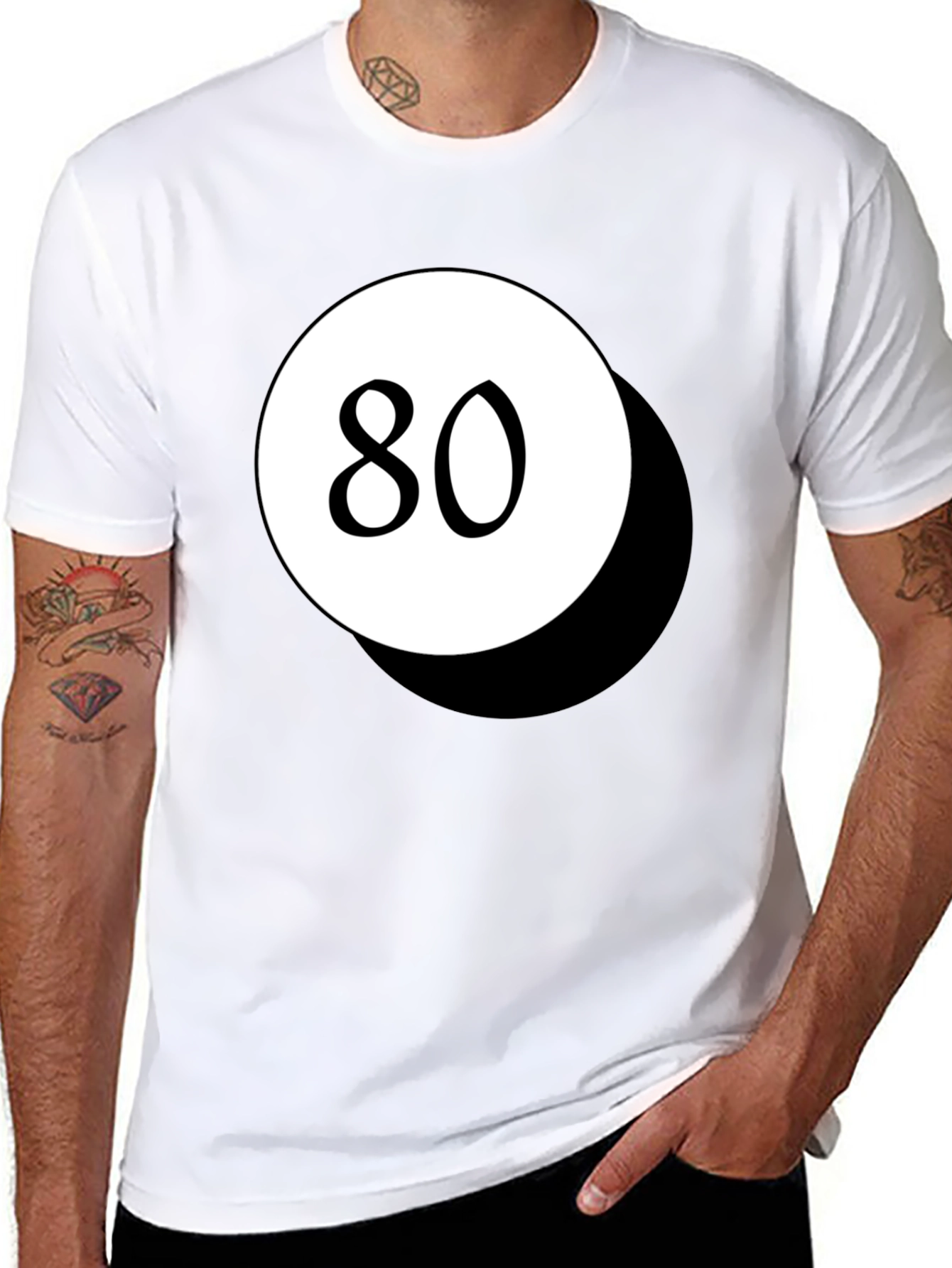 80 Ball T-Shirt - Novelty Birthday Tee