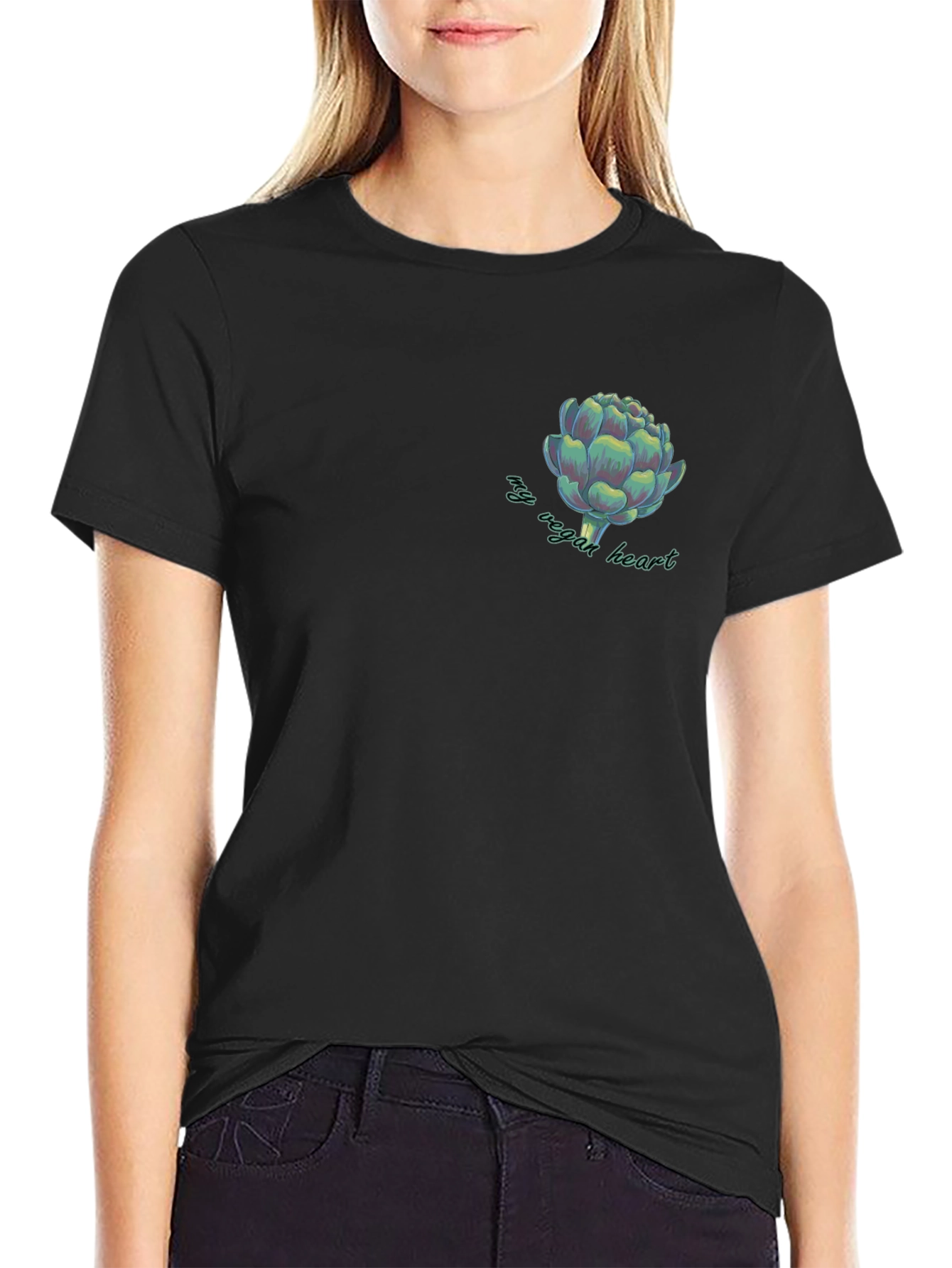My Vegan Heart Artichoke Graphic Tee - Black