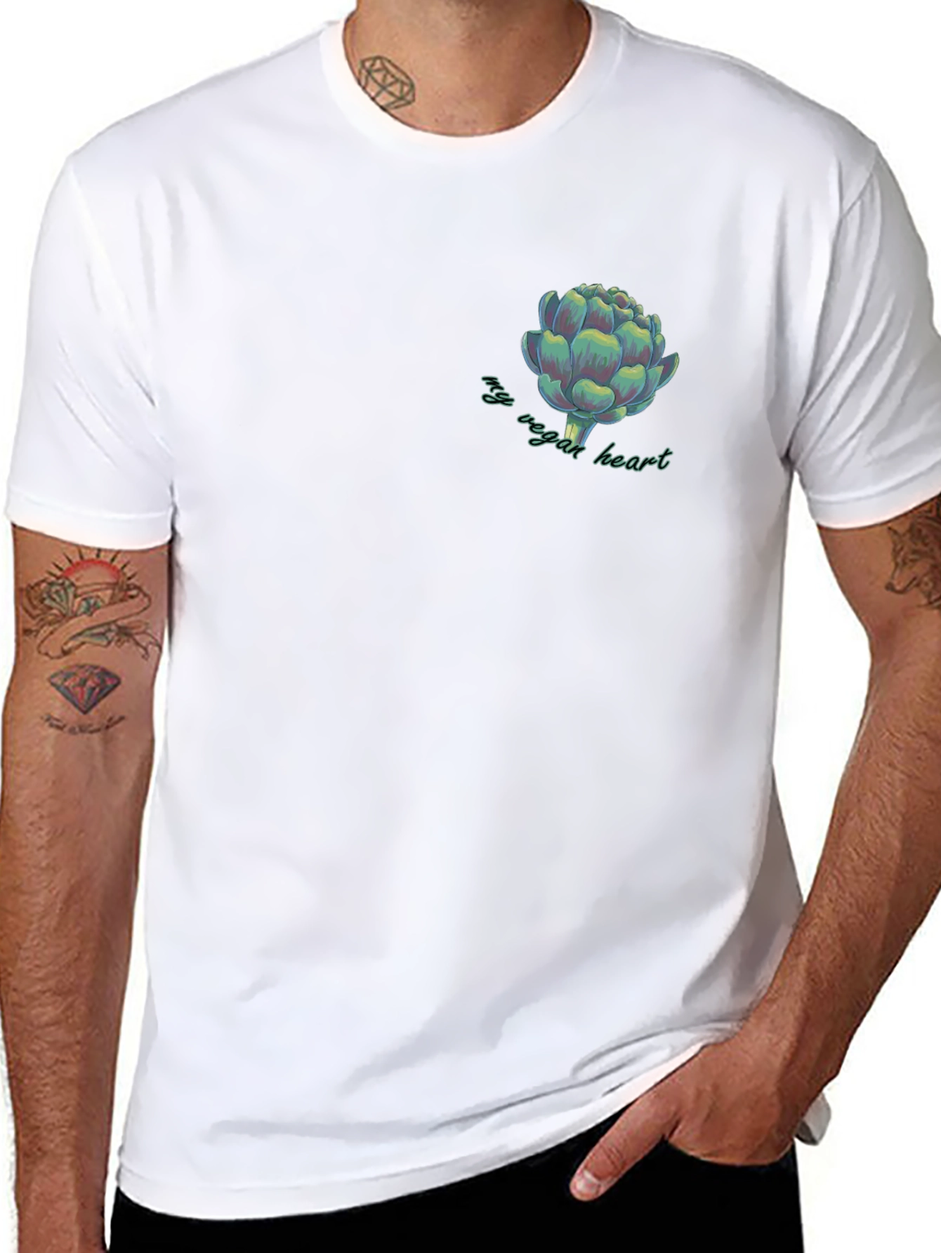 My Vegan Heart Artichoke Graphic Tee - Black