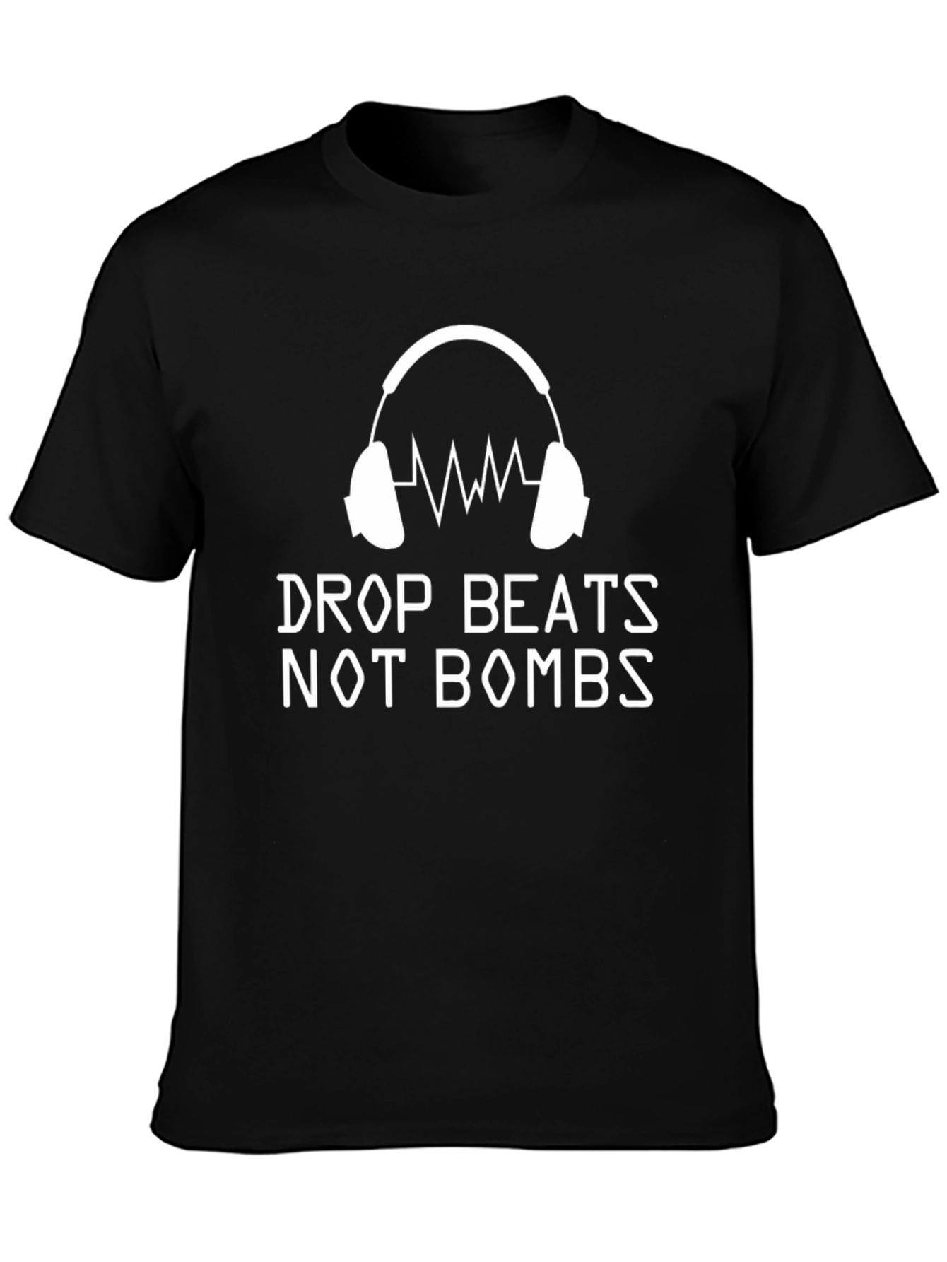 Drop Beats Not Bombs Black Graphic Tee
