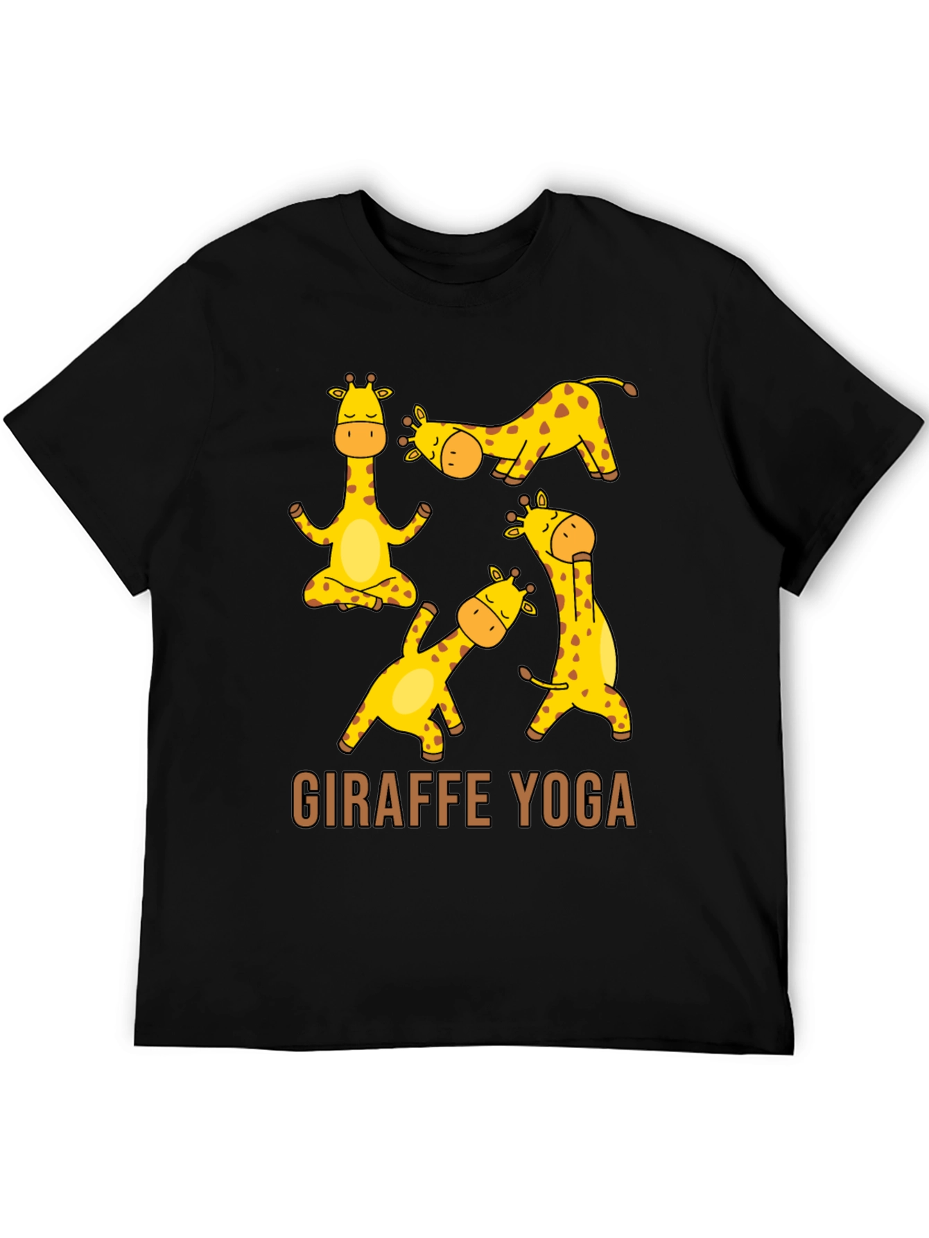 Giraffe Yoga Graphic T-Shirt - Unisex Black Tee