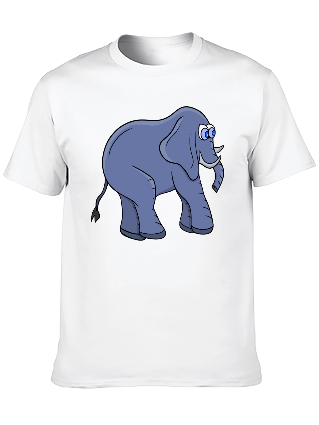 Elephant Cartoon Black T-Shirt