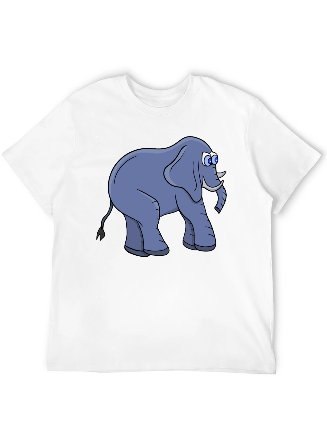 Elephant Cartoon Black T-Shirt