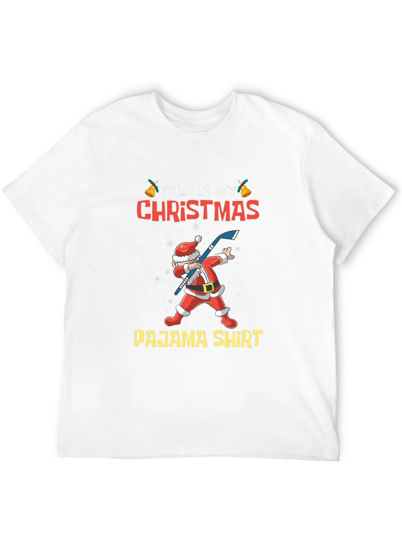 Christmas Pajama Shirt Santa Hockey T-Shirt