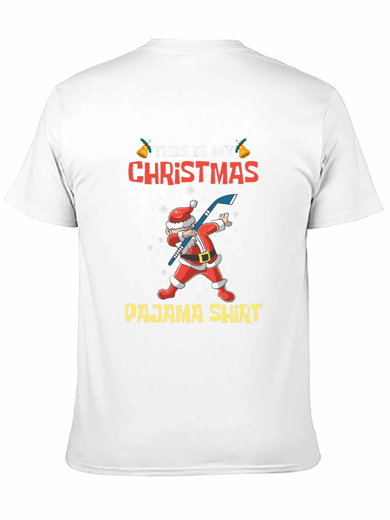 Christmas Pajama Shirt Santa Hockey T-Shirt