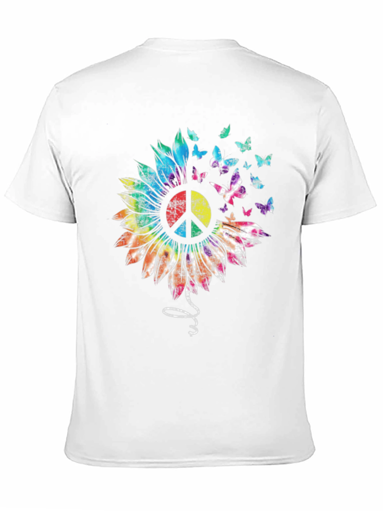 Peace Sunflower Butterfly Graphic T-Shirt