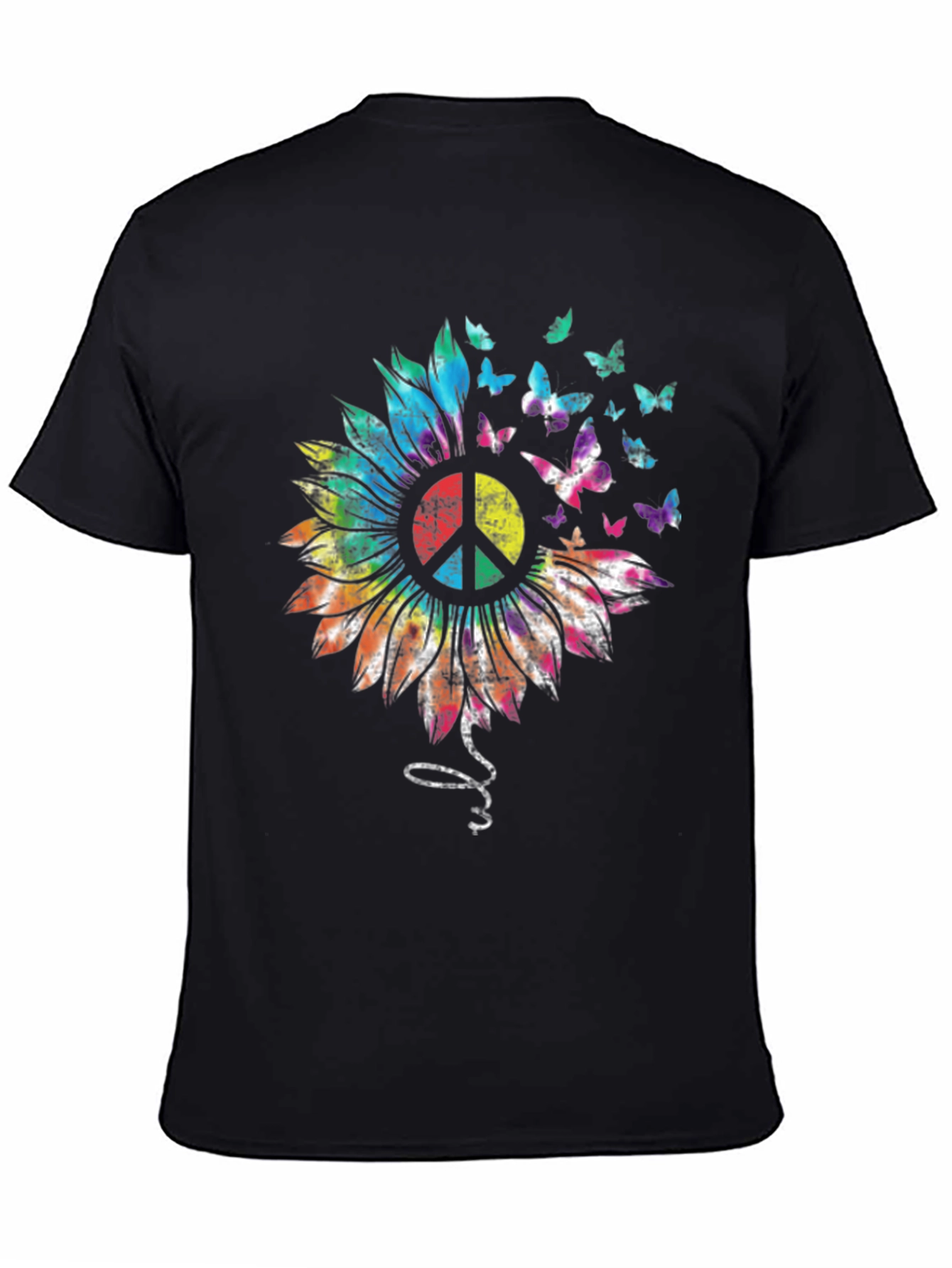 Peace Sunflower Butterfly Graphic T-Shirt