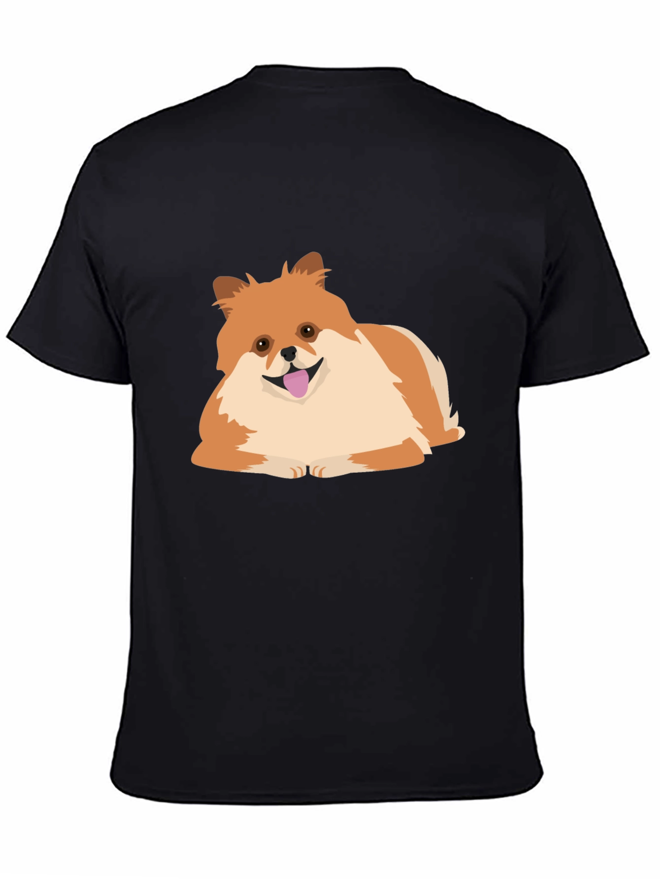 Pomeranian Dog Graphic Tee - Black Cotton Comfort