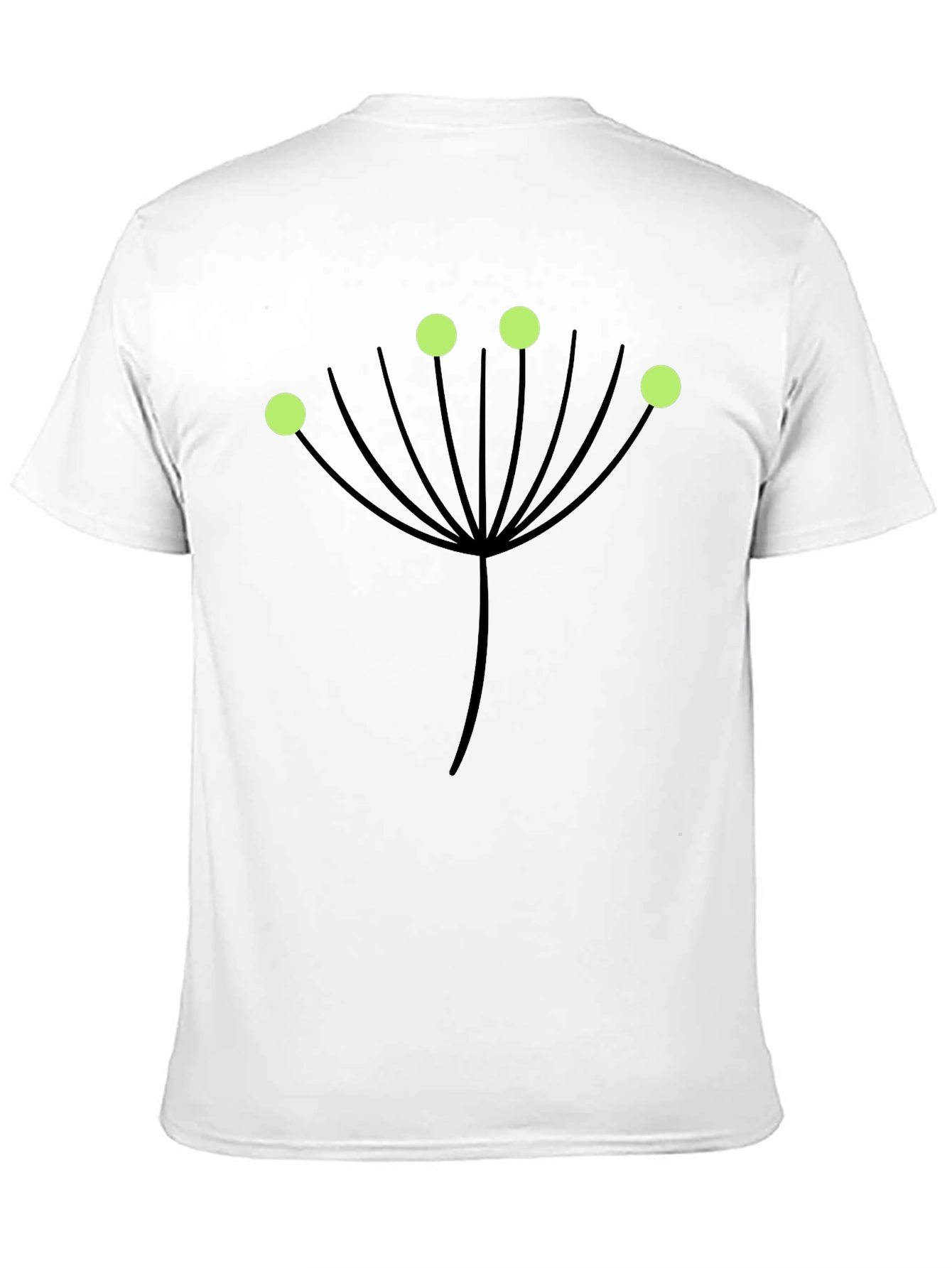 Botanical Graphic Tee - Black T-Shirt with Green Accents
