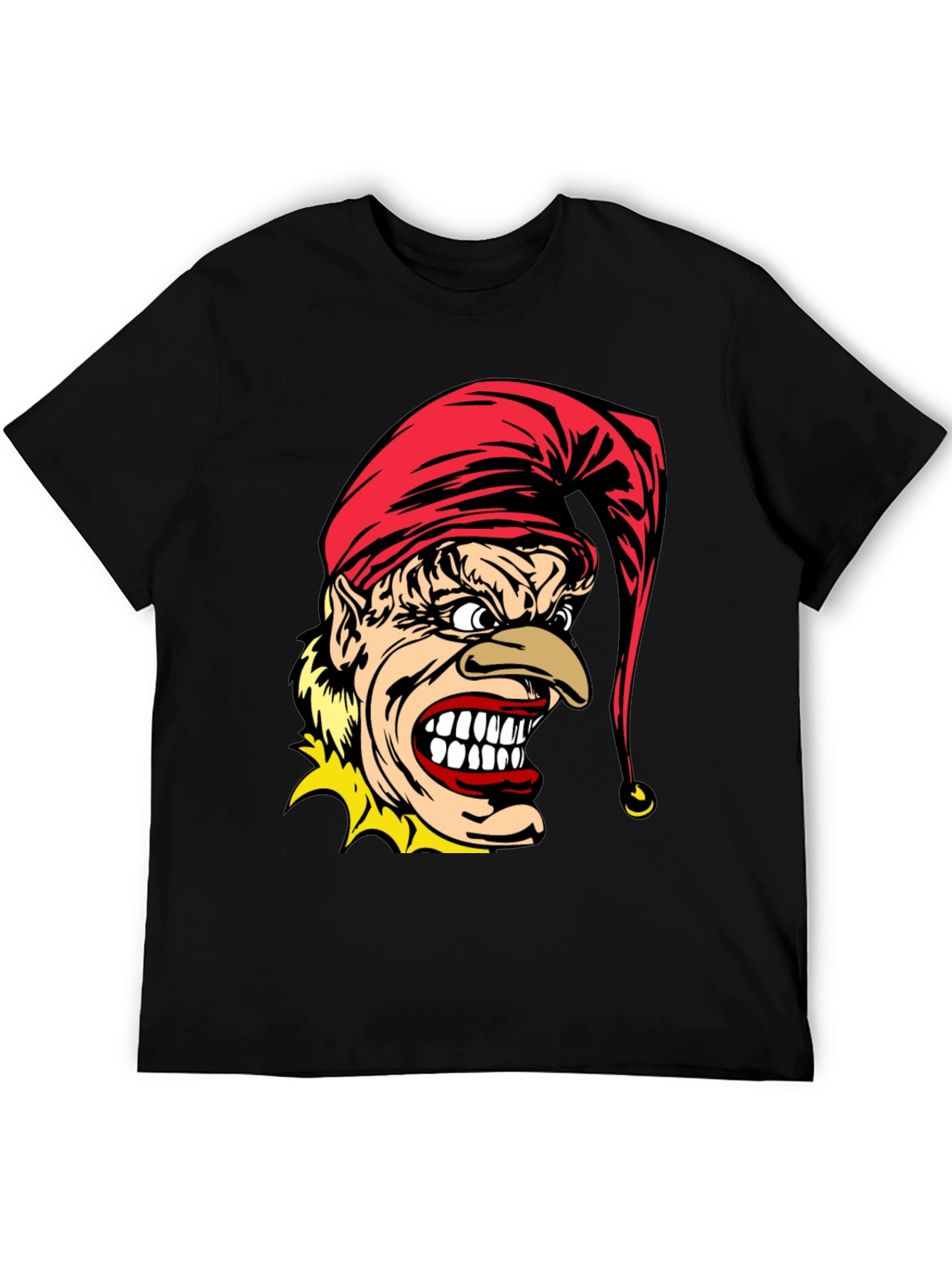 Mens Black T-Shirt with Goblin Graphic