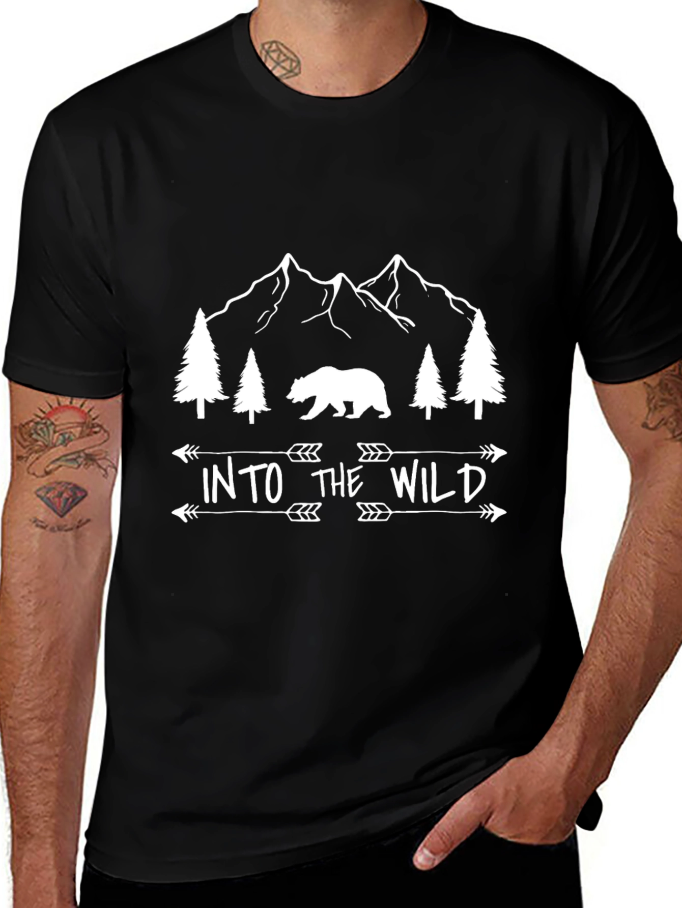 Into the Wild Bear Graphic Tee - Adventure Awaits
