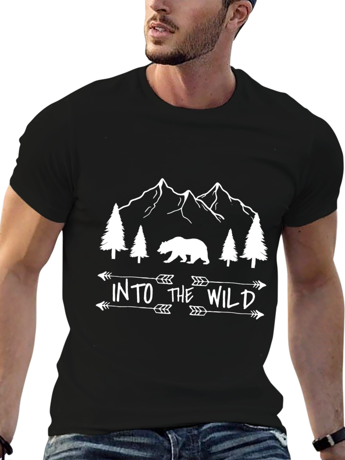 Into the Wild Bear Graphic Tee - Adventure Awaits