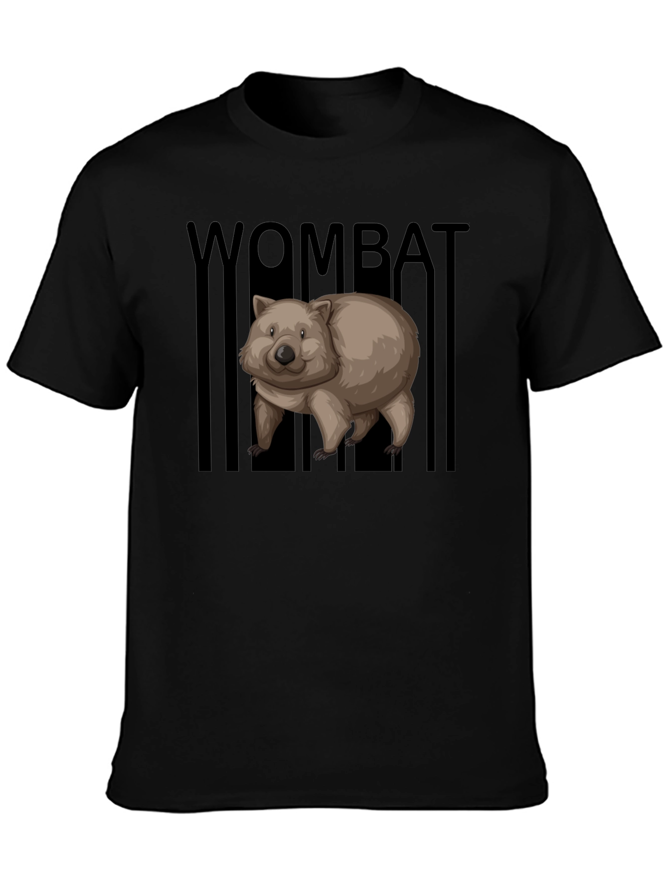 Wombat Graphic Tee - Black Cotton T-Shirt