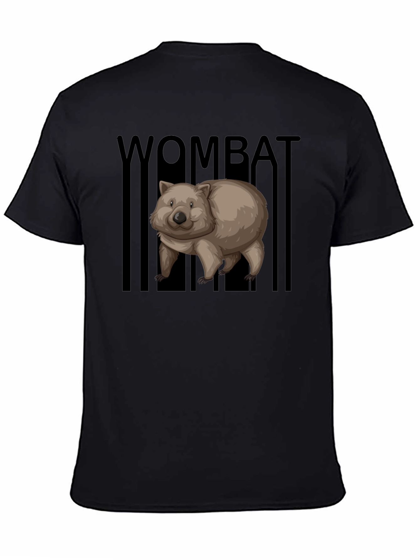 Wombat Graphic Tee - Black Cotton T-Shirt
