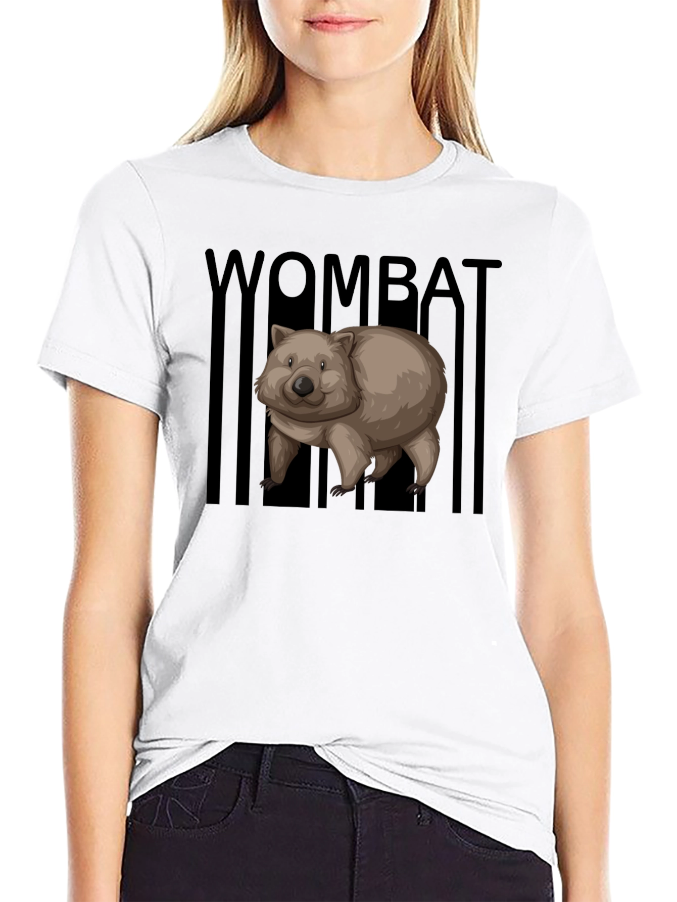 Wombat Graphic Tee - Black Cotton T-Shirt