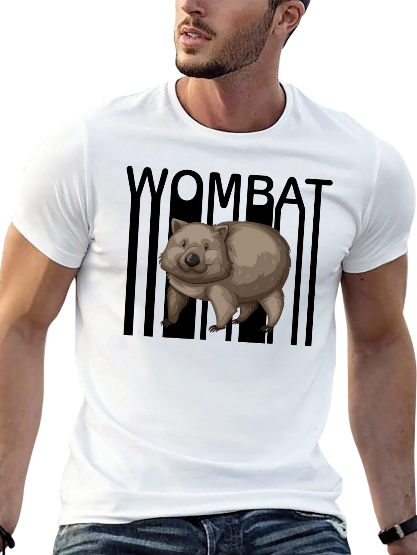 Wombat Graphic Tee - Black Cotton T-Shirt