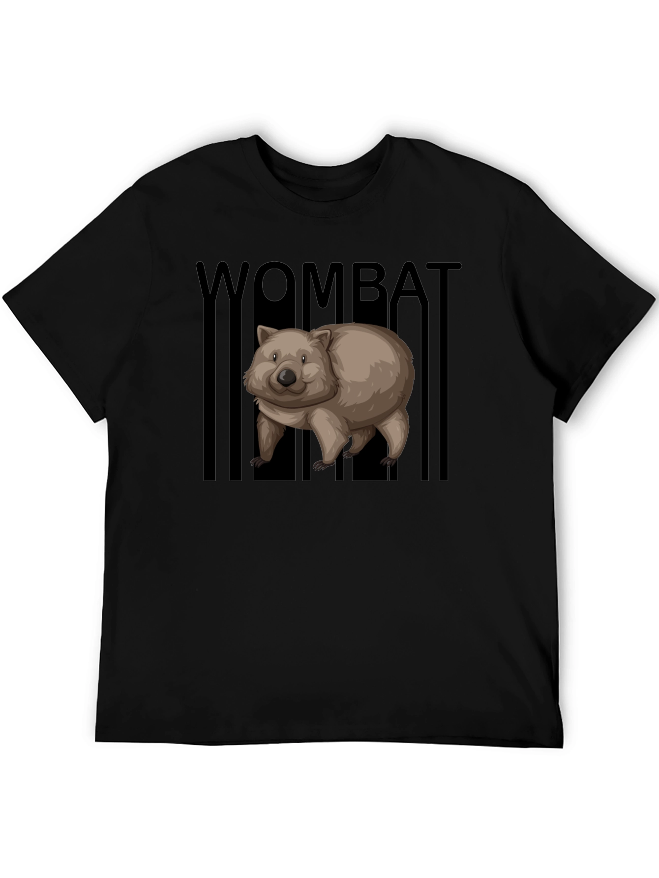Wombat Graphic Tee - Black Cotton T-Shirt