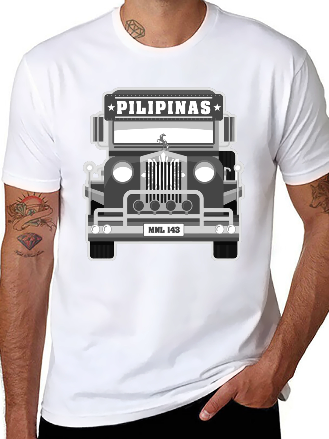 Pilipinas Jeepney Graphic Tee - Manila Souvenir T-Shirt