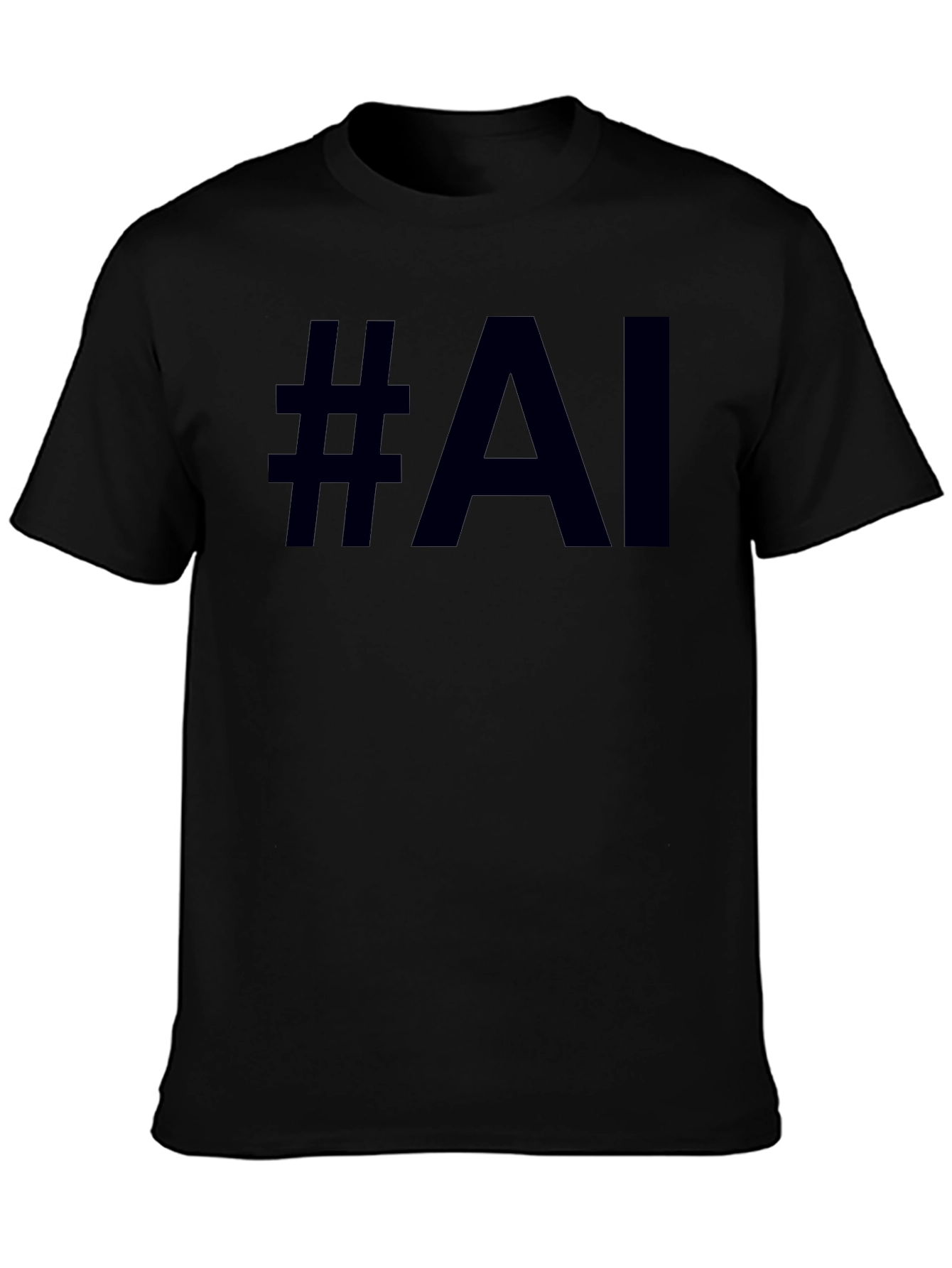 #AI Black Graphic Tee - Modern Style