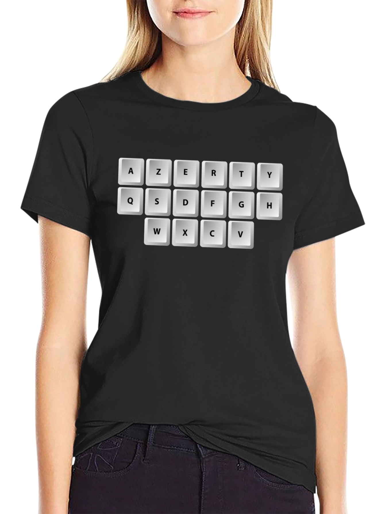 AZERTY Keyboard T-Shirt - Black Graphic Tee