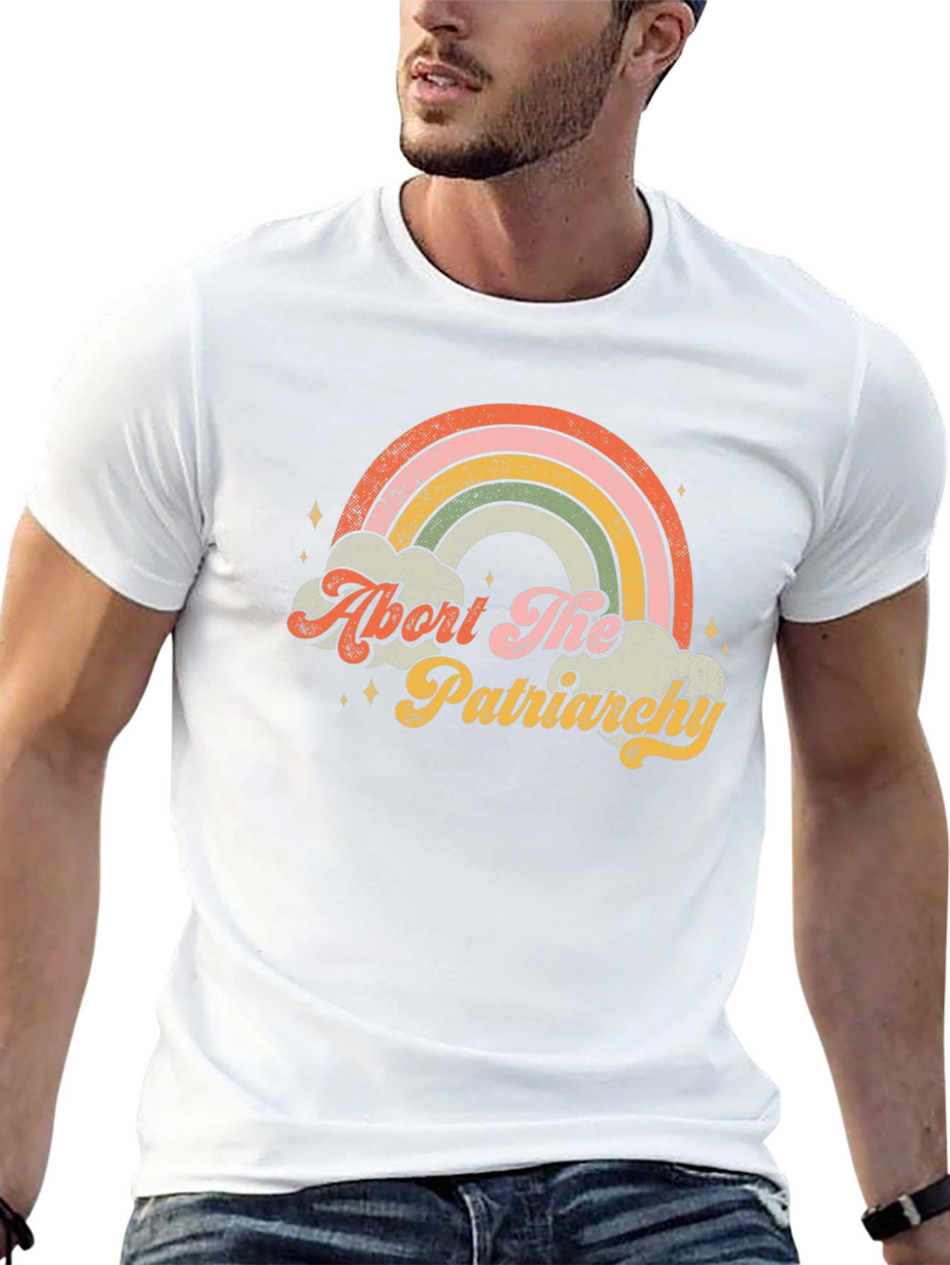 Abort The Patriarchy Rainbow Graphic Tee