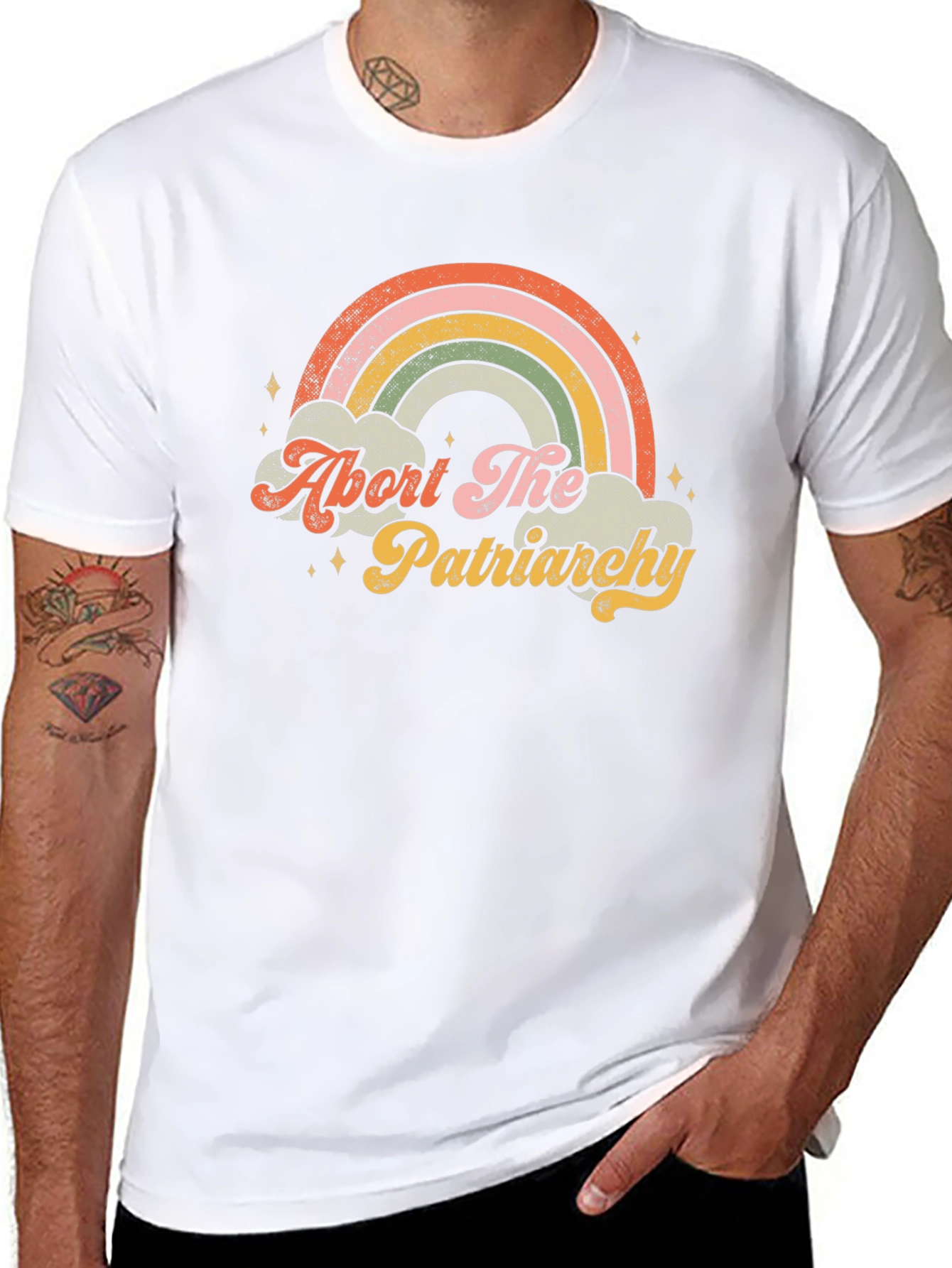 Abort The Patriarchy Rainbow Graphic Tee