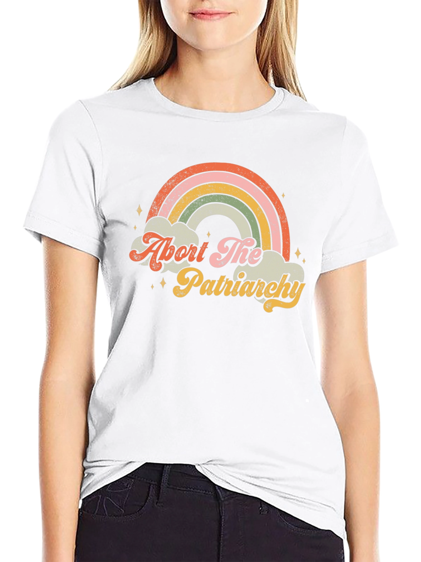 Abort The Patriarchy Rainbow Graphic Tee