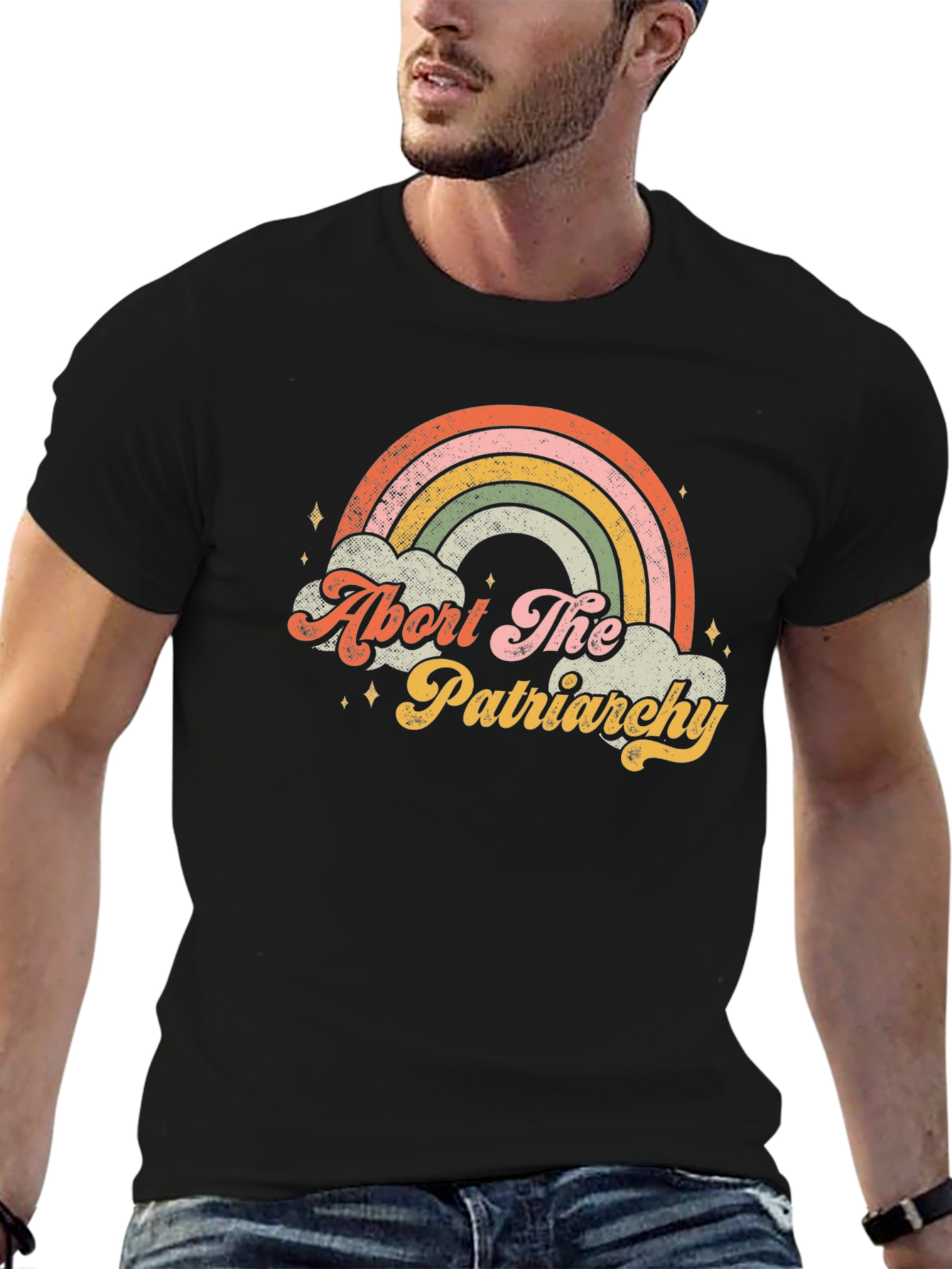 Abort The Patriarchy Rainbow Graphic Tee