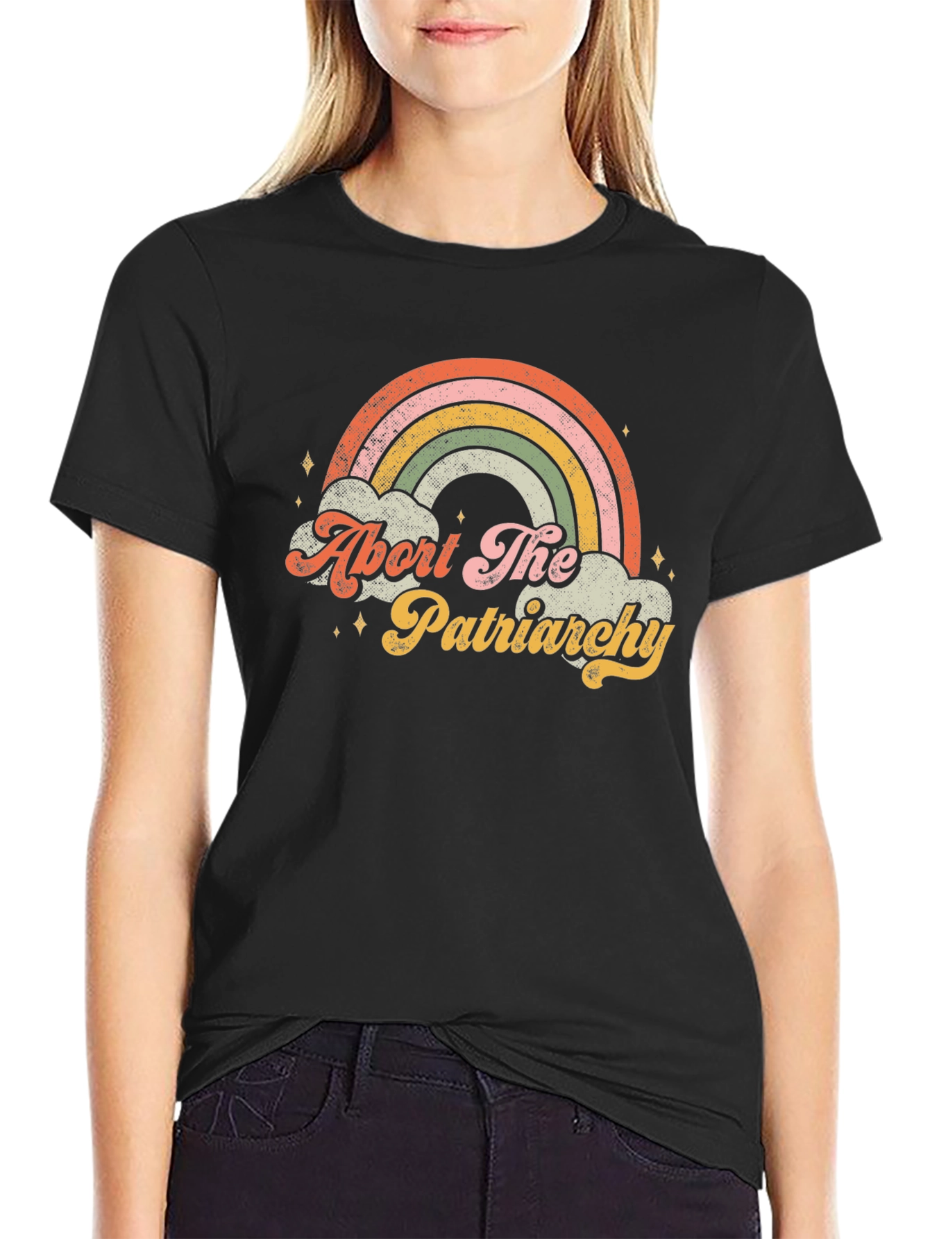 Abort The Patriarchy Rainbow Graphic Tee