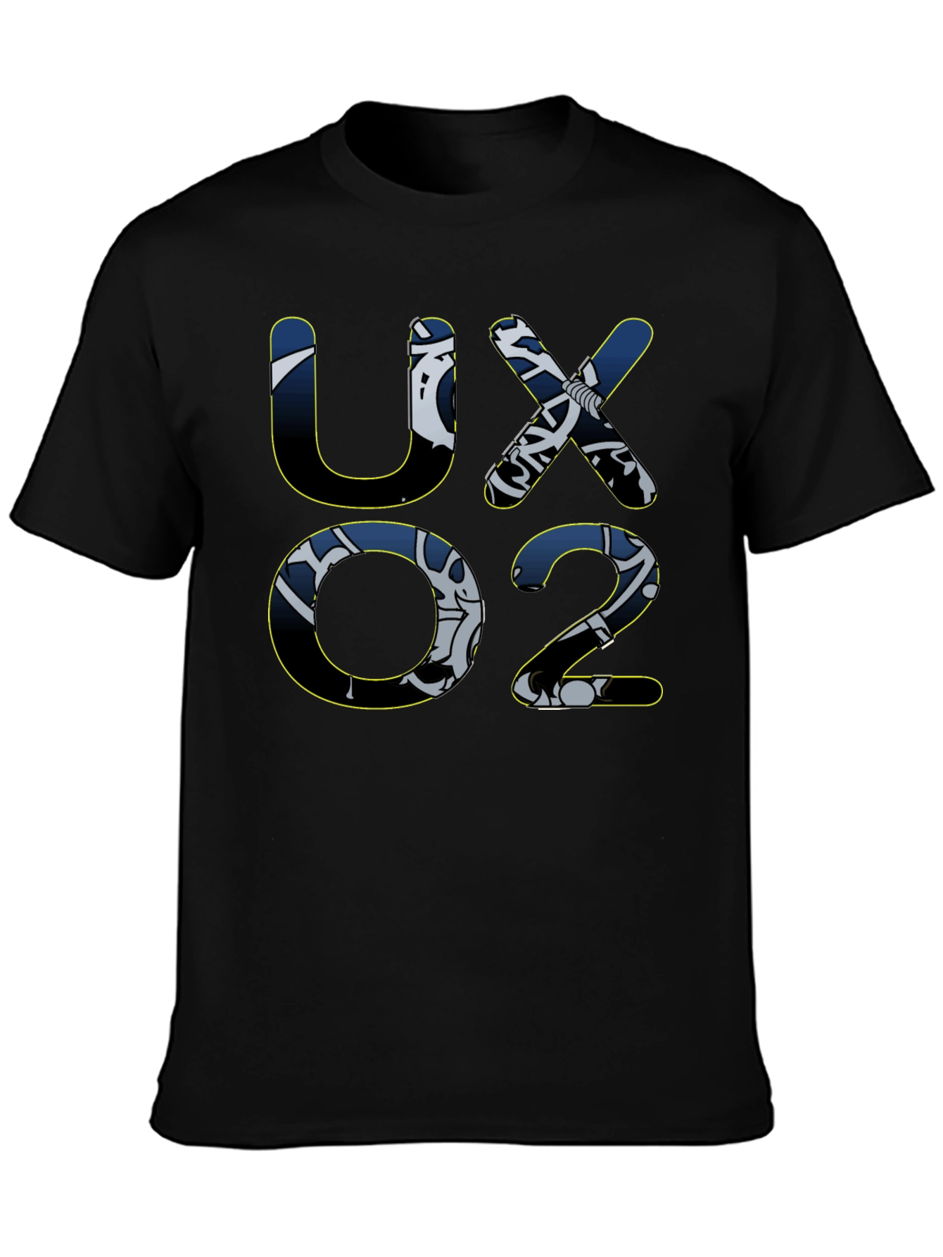 UX02 Graphic Print T-Shirt - Black