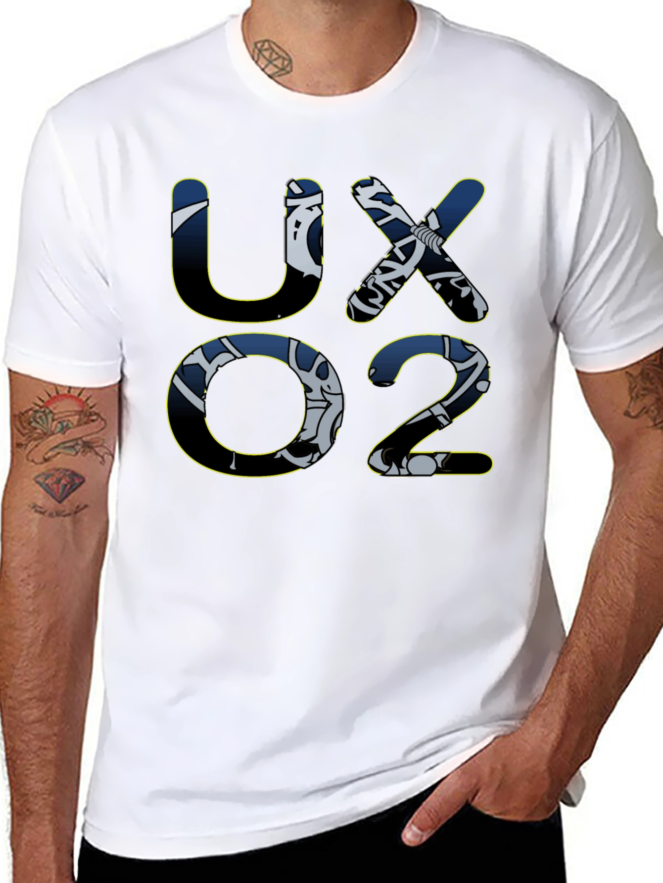 UX02 Graphic Print T-Shirt - Black