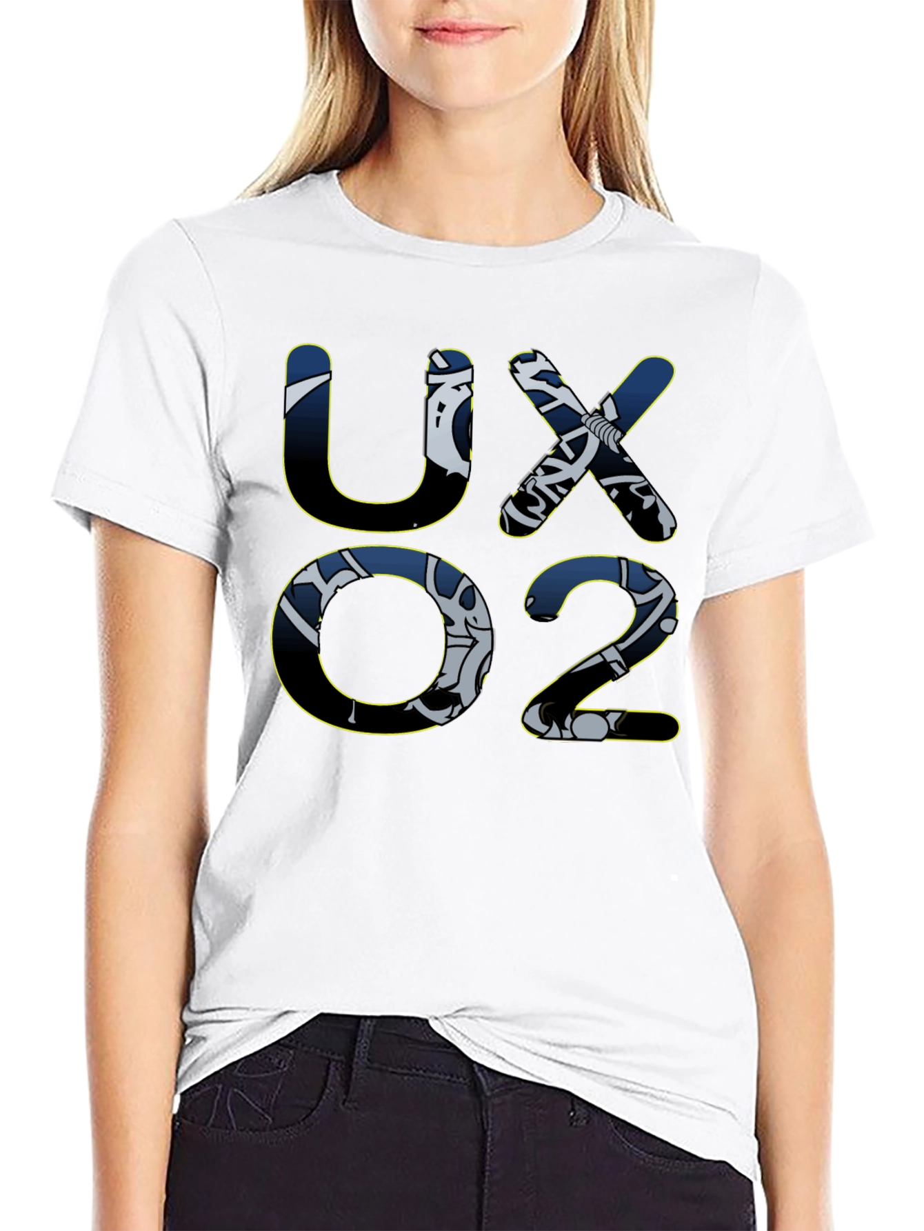 UX02 Graphic Print T-Shirt - Black