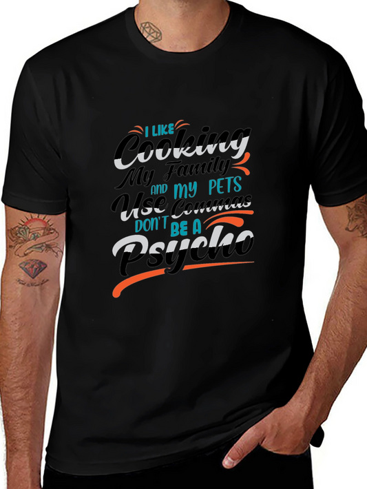 Funny Grammar T-Shirt - I Like Cooking My Family