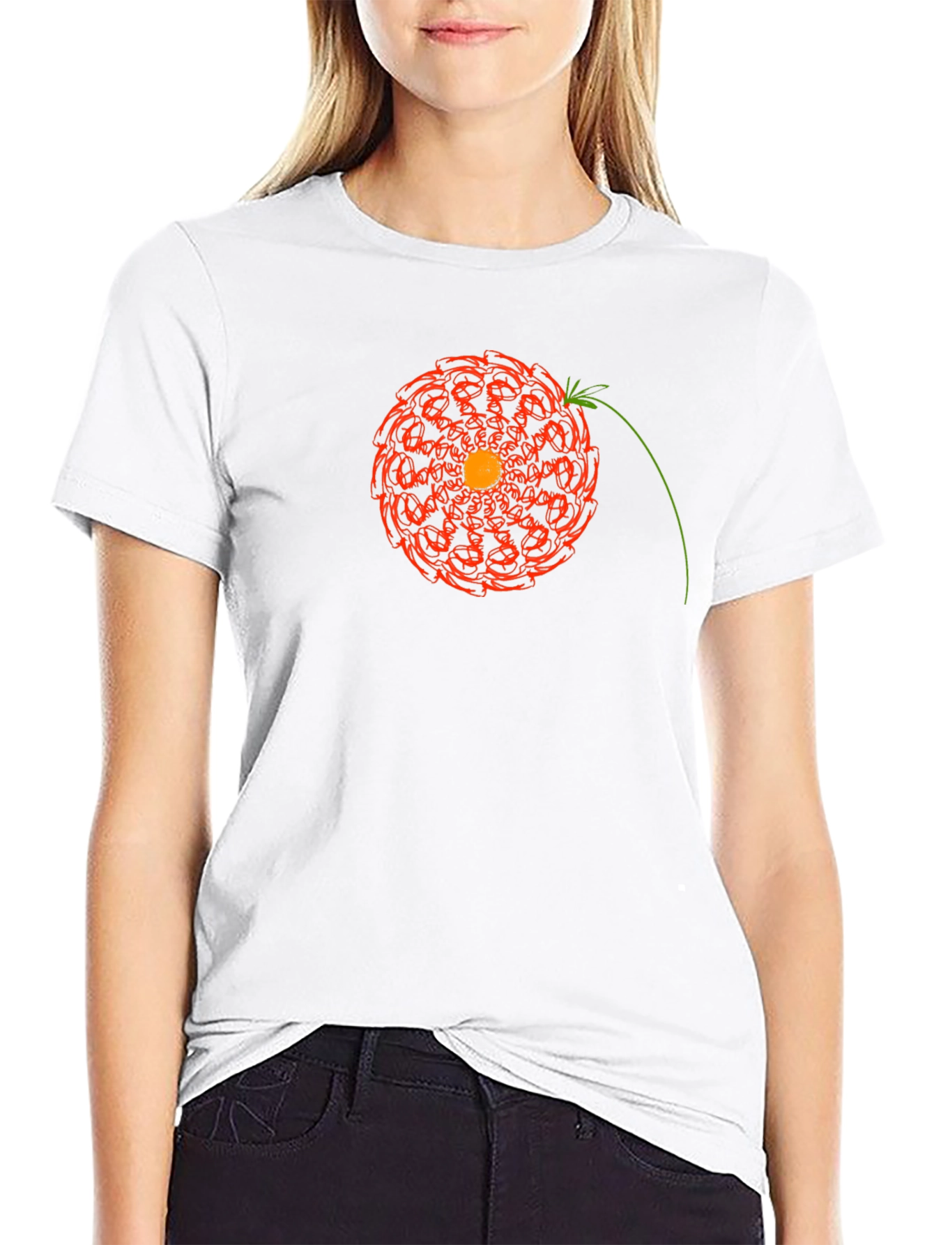 Abstract Floral Graphic Tee - Modern Design