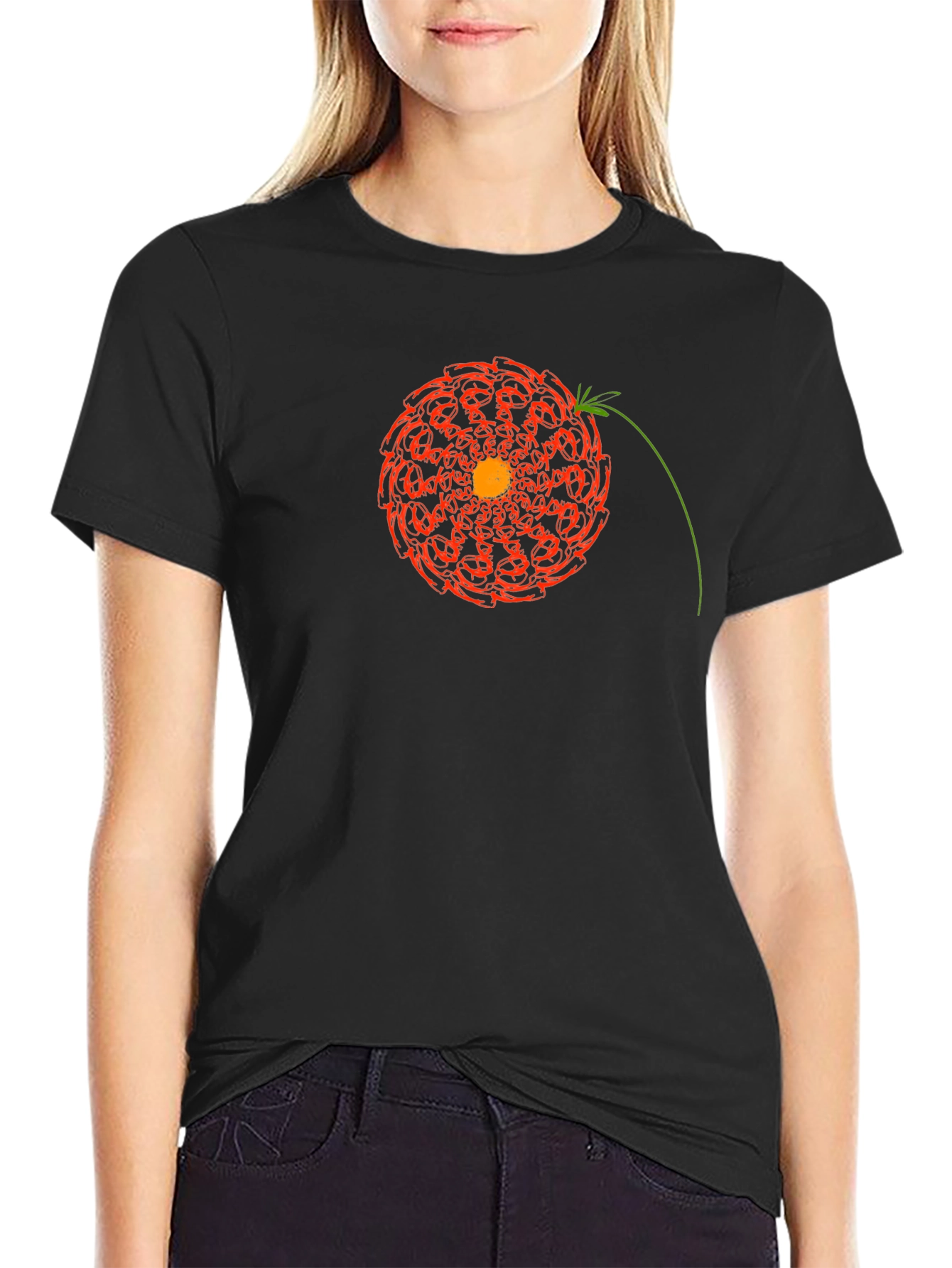 Abstract Floral Graphic Tee - Modern Design