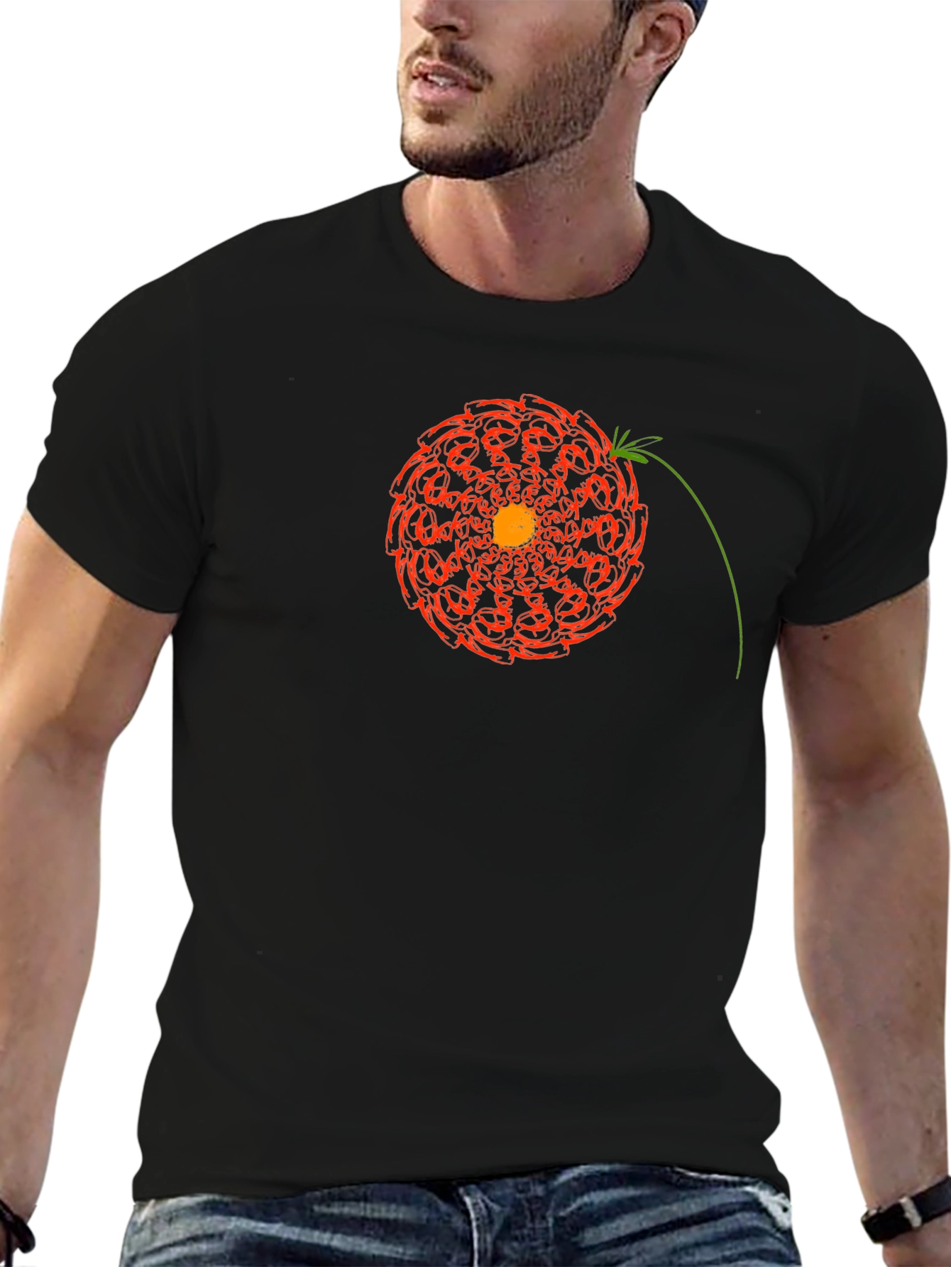 Abstract Floral Graphic Tee - Modern Design