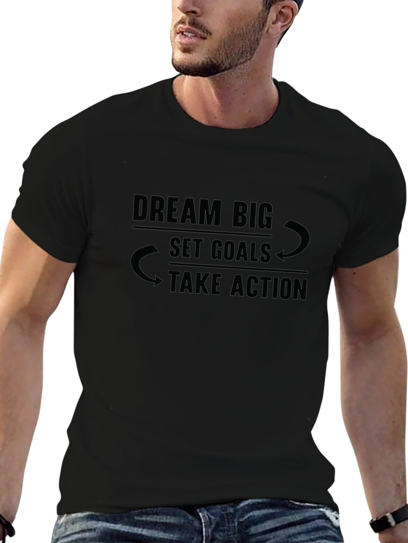Dream Big Graphic Tee - Motivational Black T-Shirt