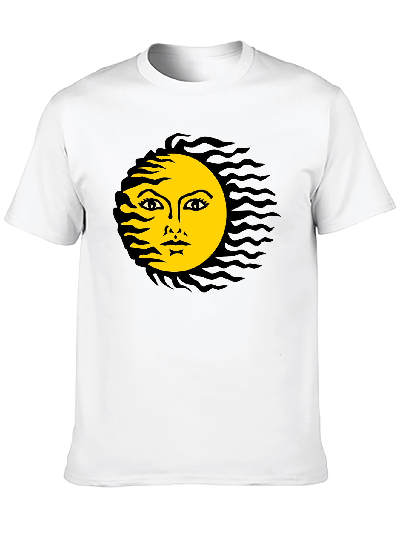 Black T-Shirt with Sun Graphic