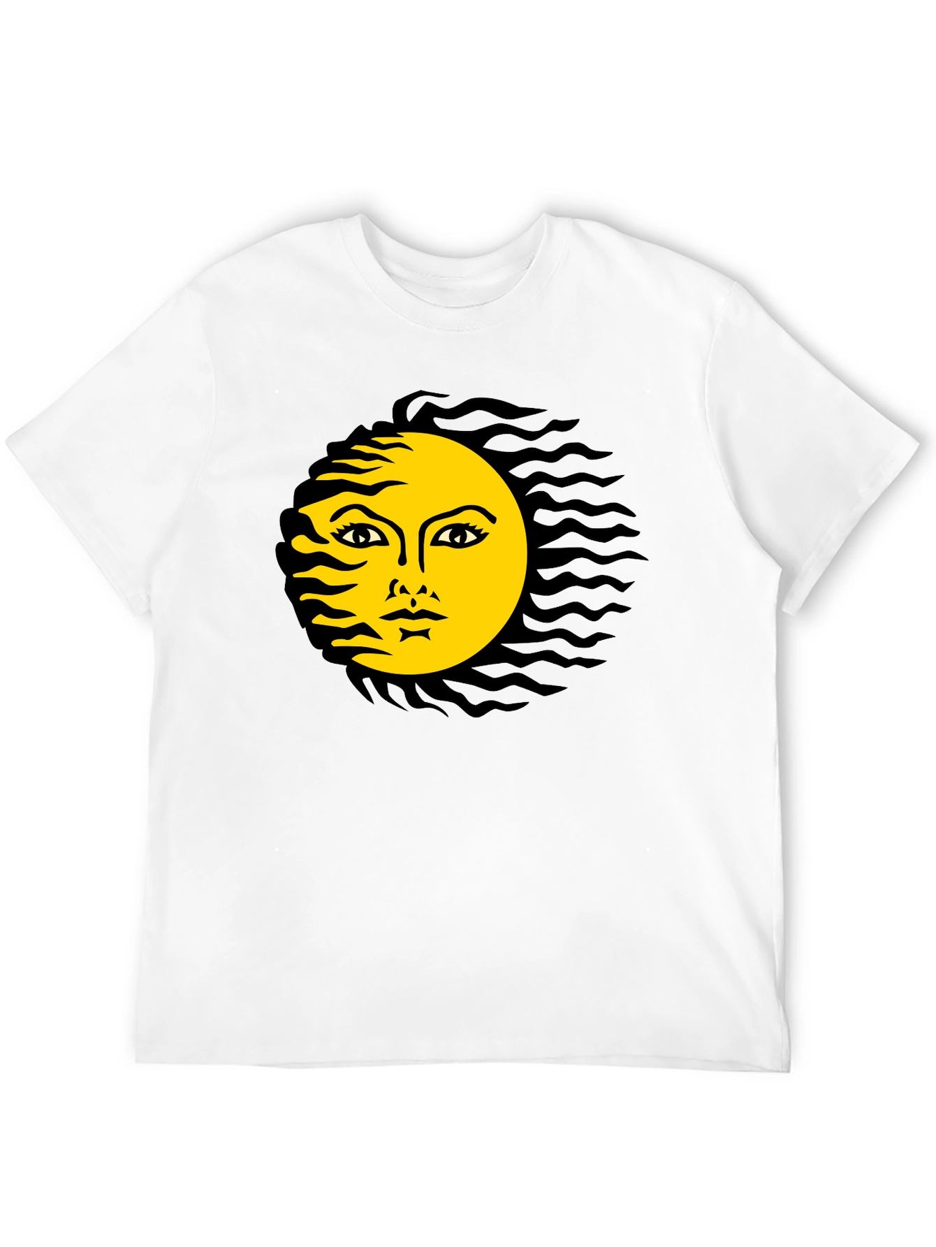 Black T-Shirt with Sun Graphic