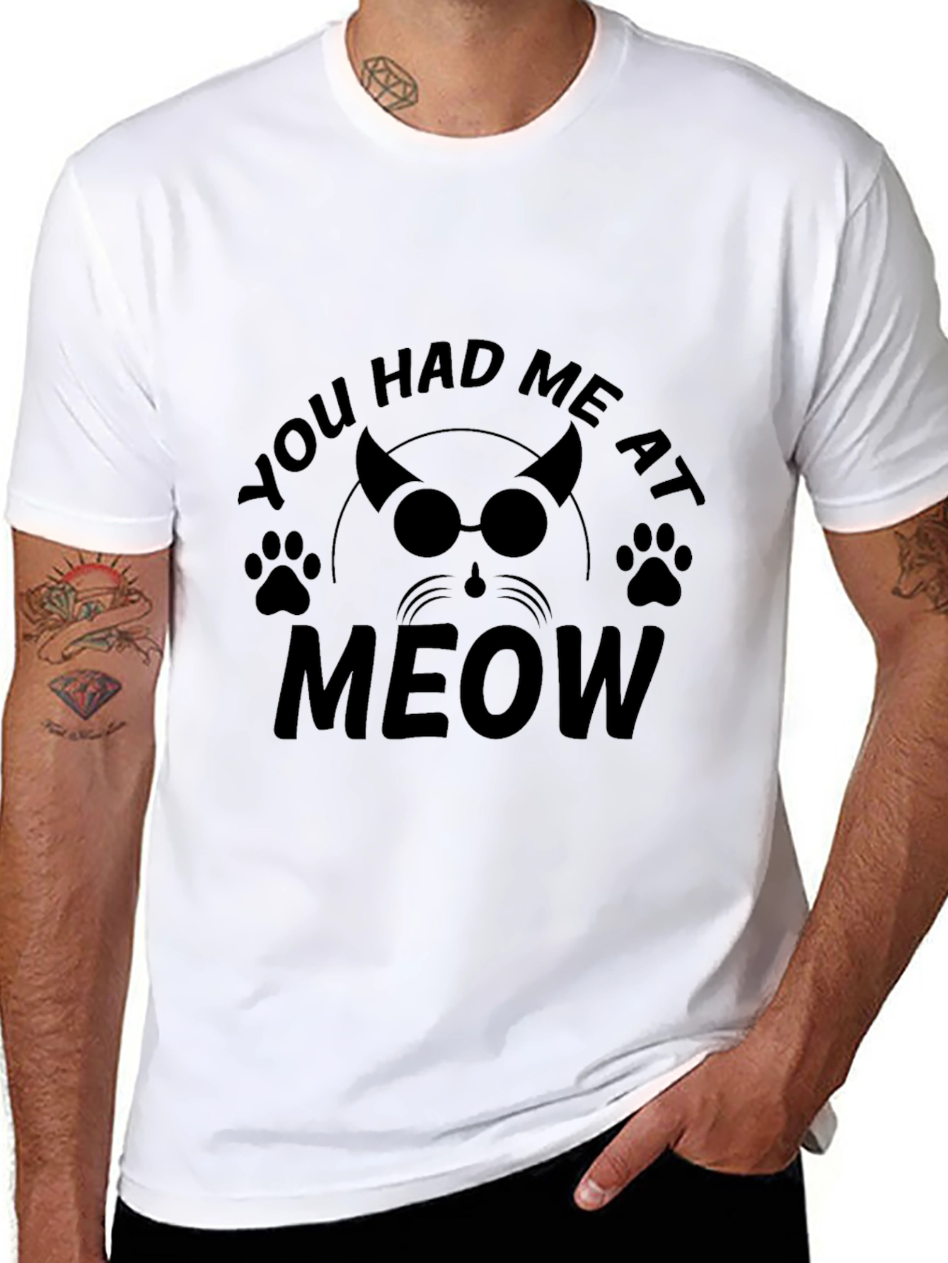 You Had Me at Meow Black T-Shirt