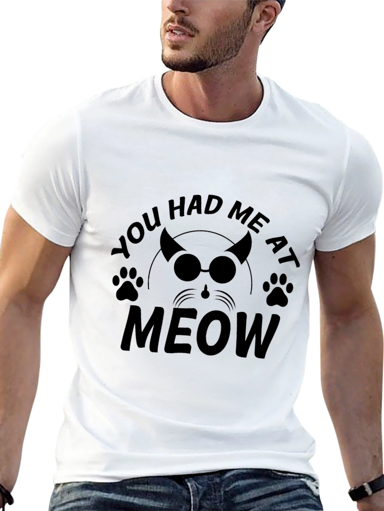 You Had Me at Meow Black T-Shirt