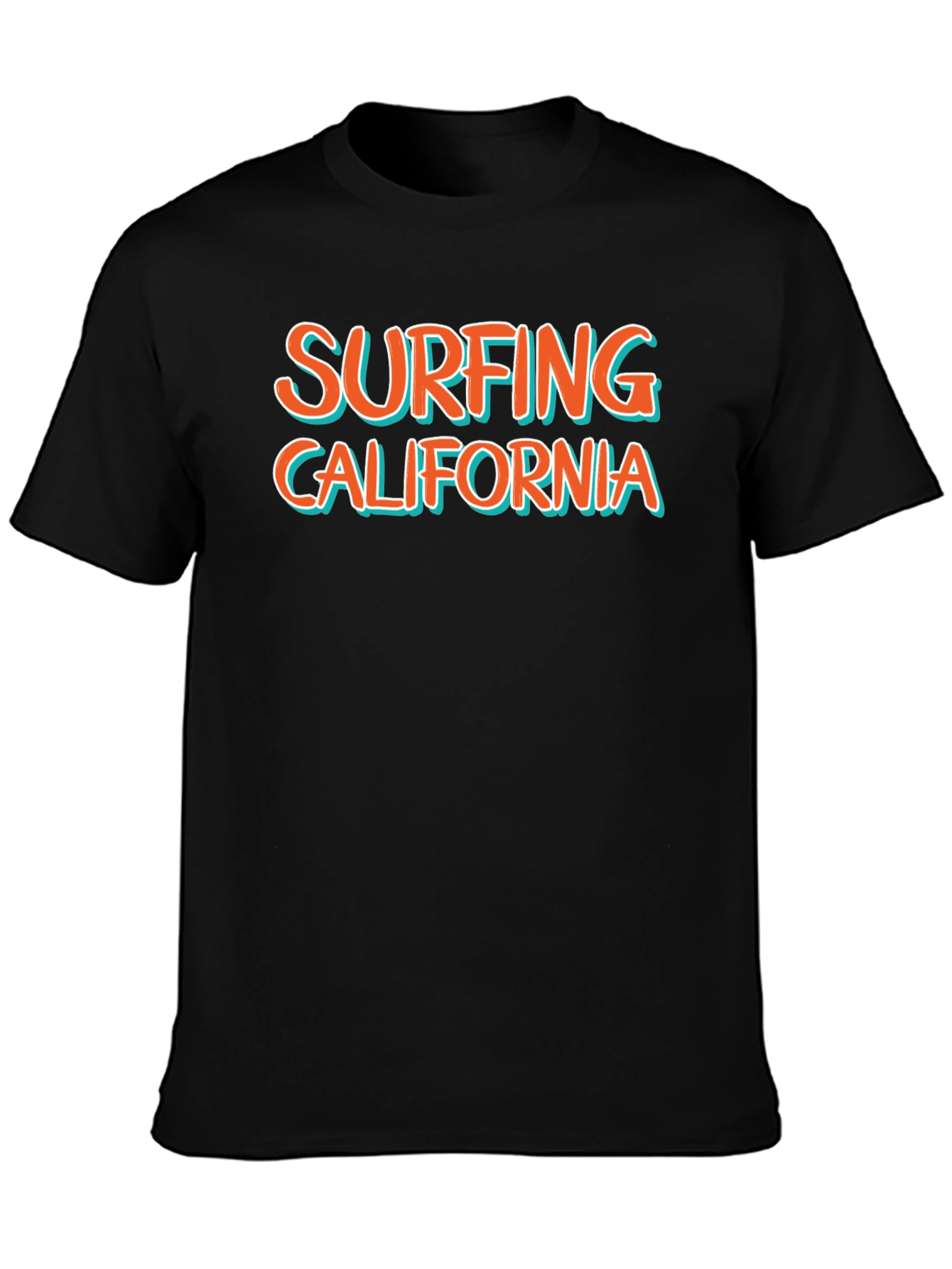 Surfing California Black Graphic Tee