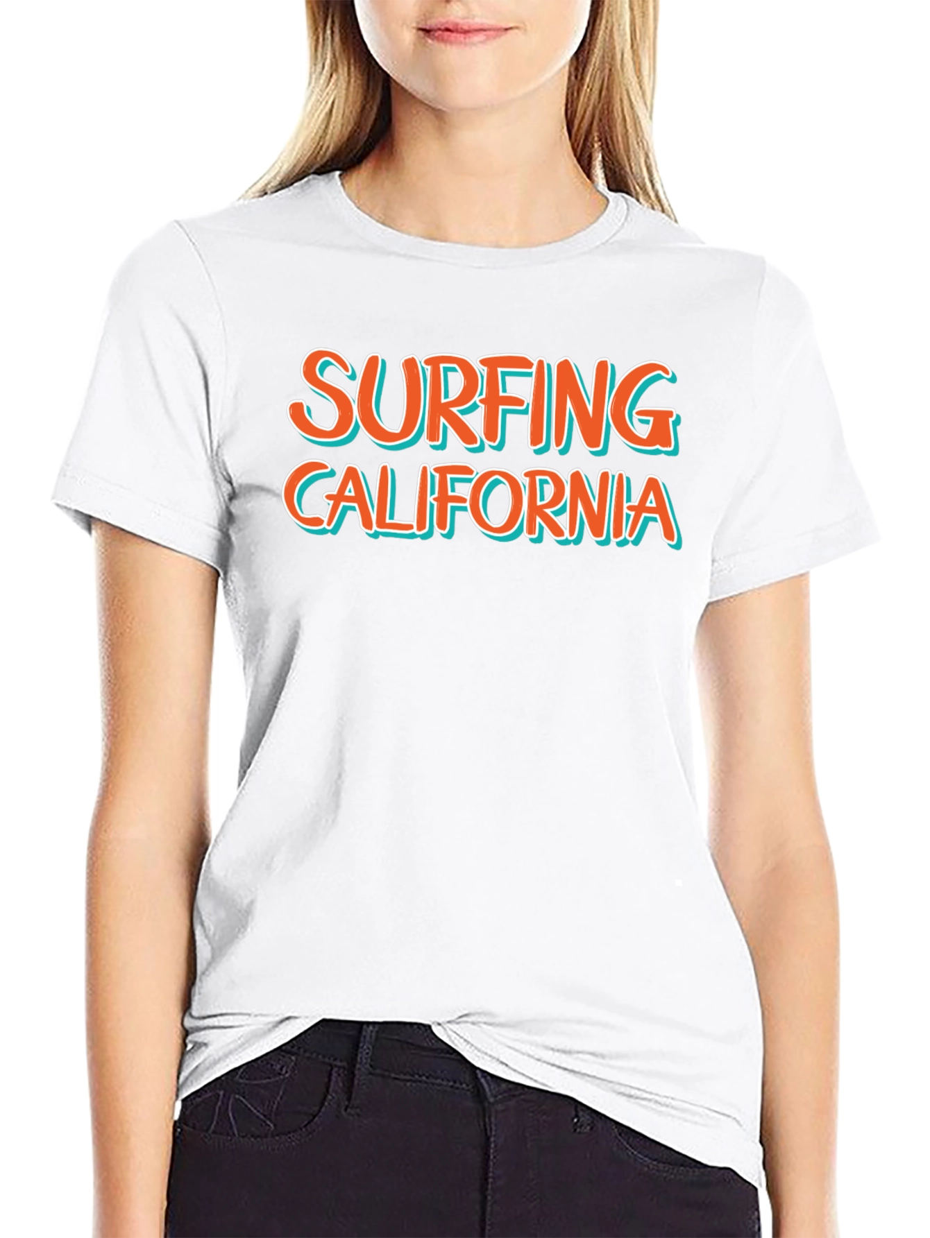 Surfing California Black Graphic Tee