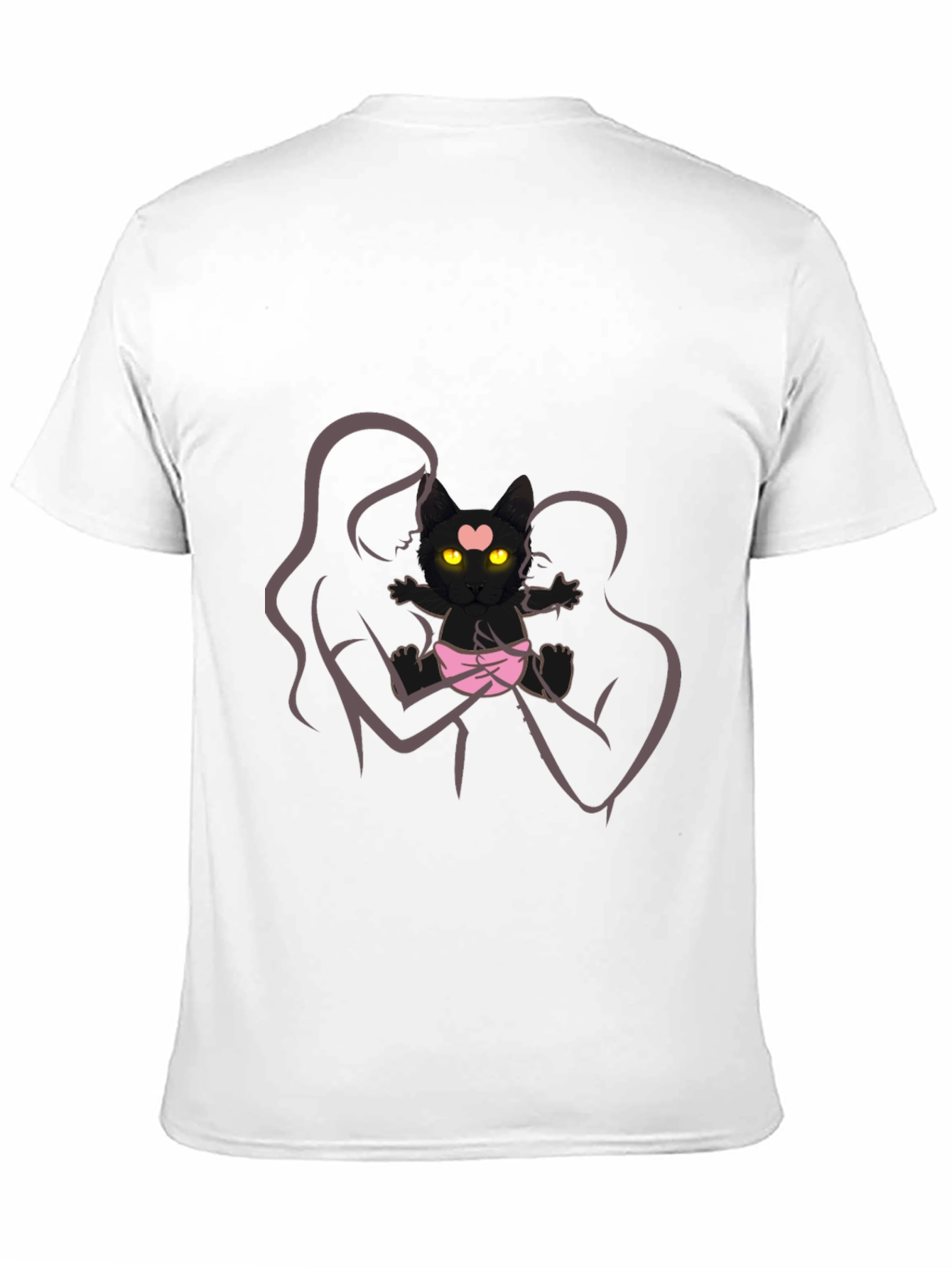 Cute Cat Family Tee - Unisex Black T-Shirt